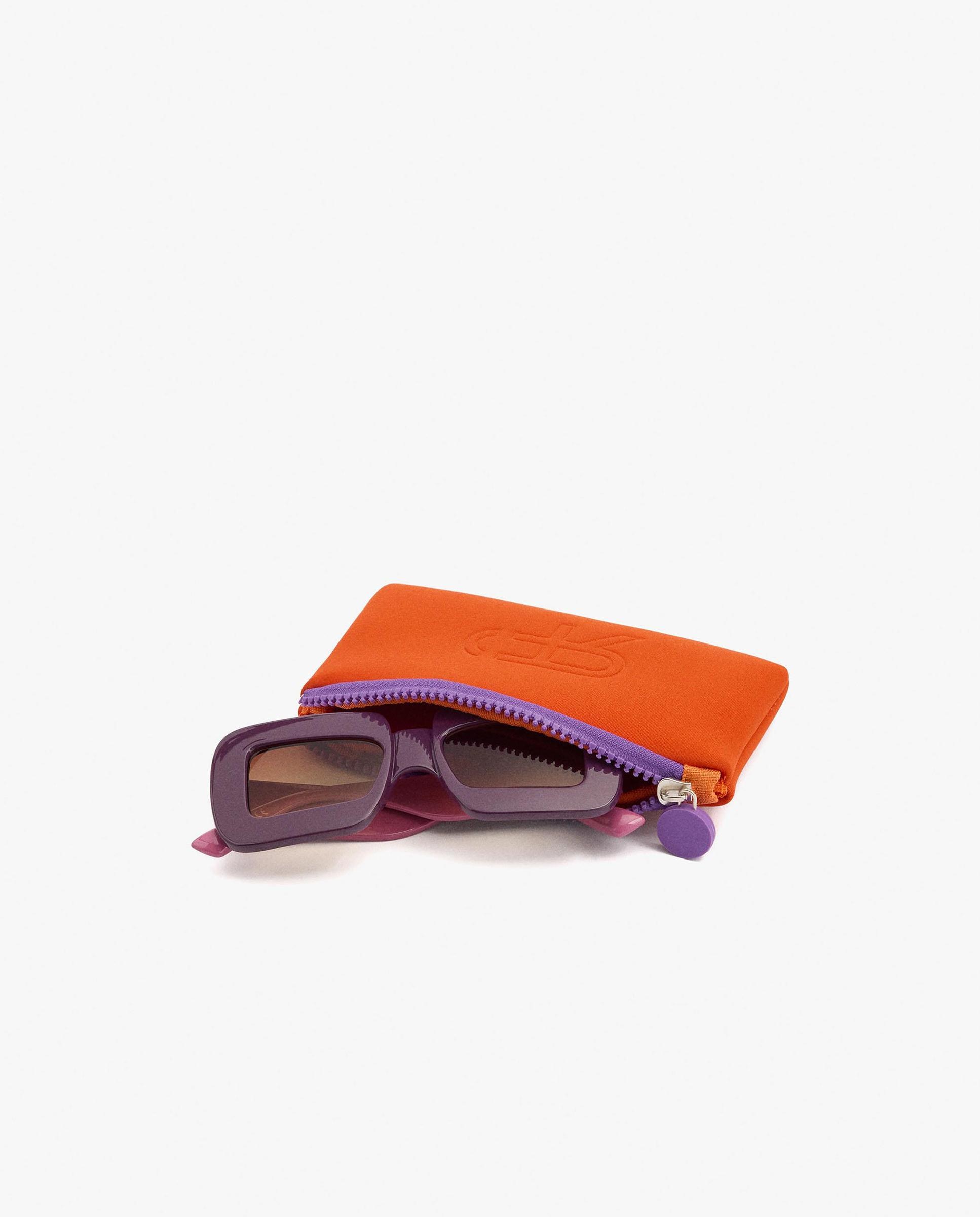 Gafas de sol de mujer con protección uv y forma rectangular en liso - Parfois - Morado Morado-4