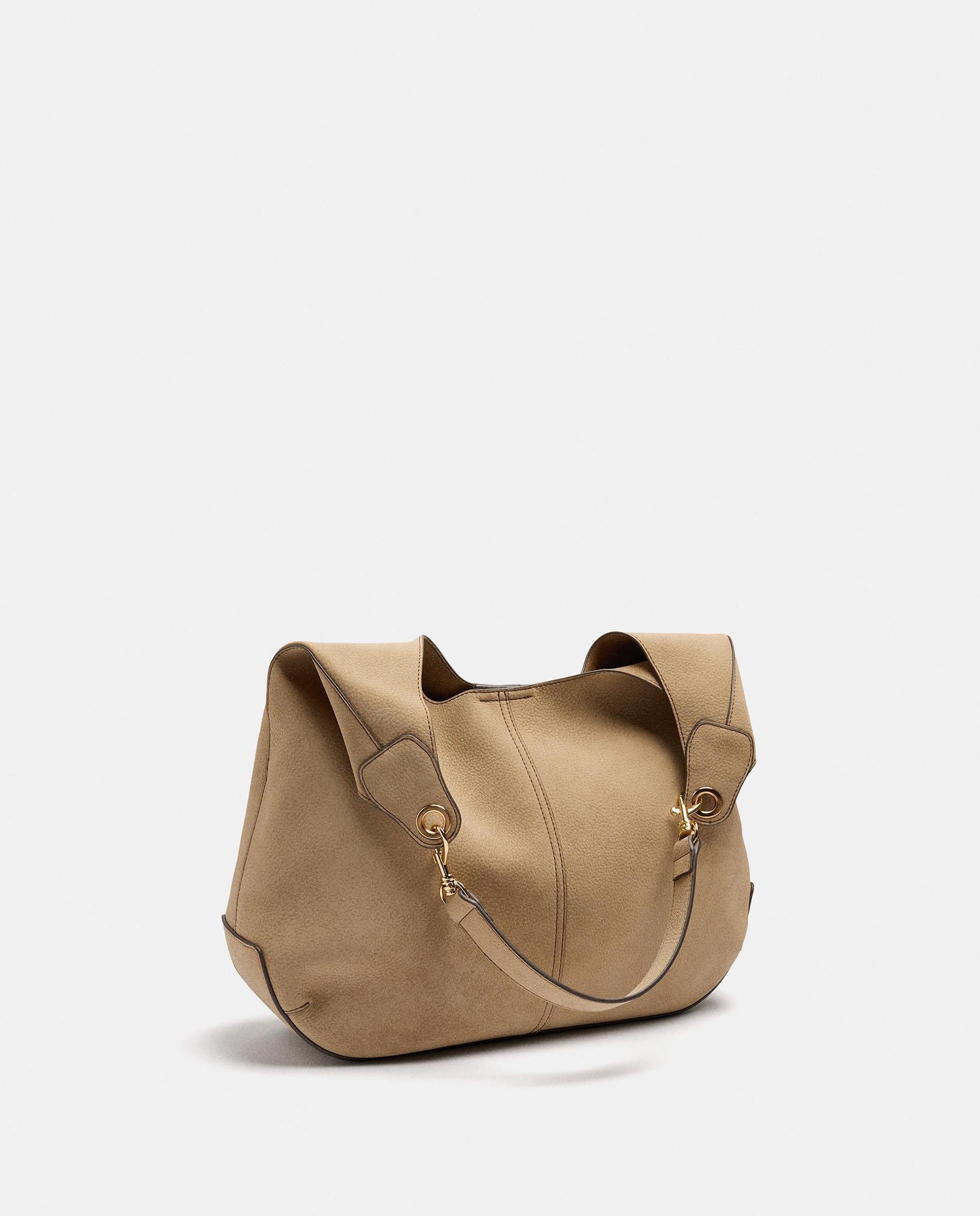 Bolso de hombro grande con cierre imantado en liso - Parfois - Beige Beige-2
