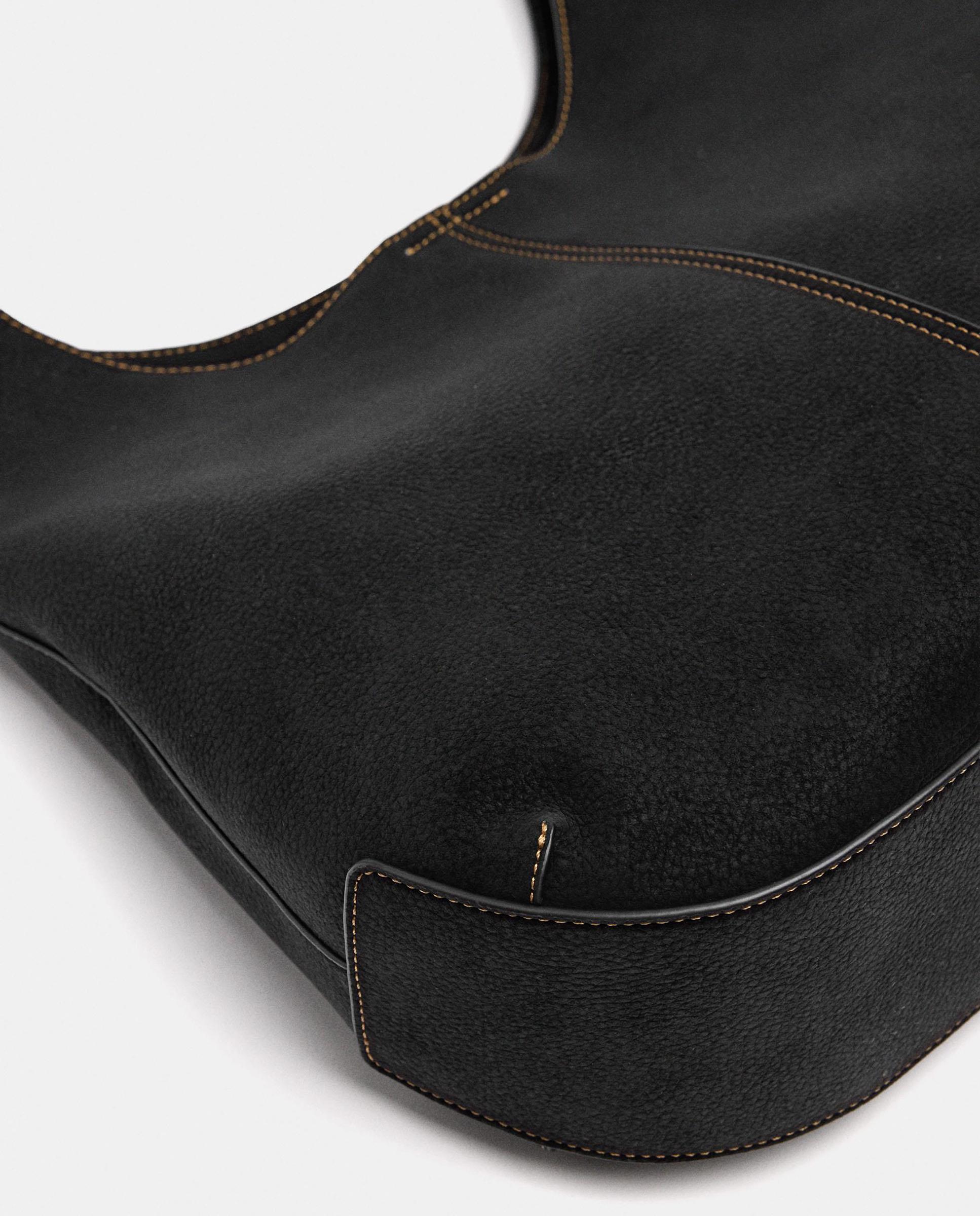 Bolso de hombro grande con cierre imantado en liso - Parfois - Negro Negro-3