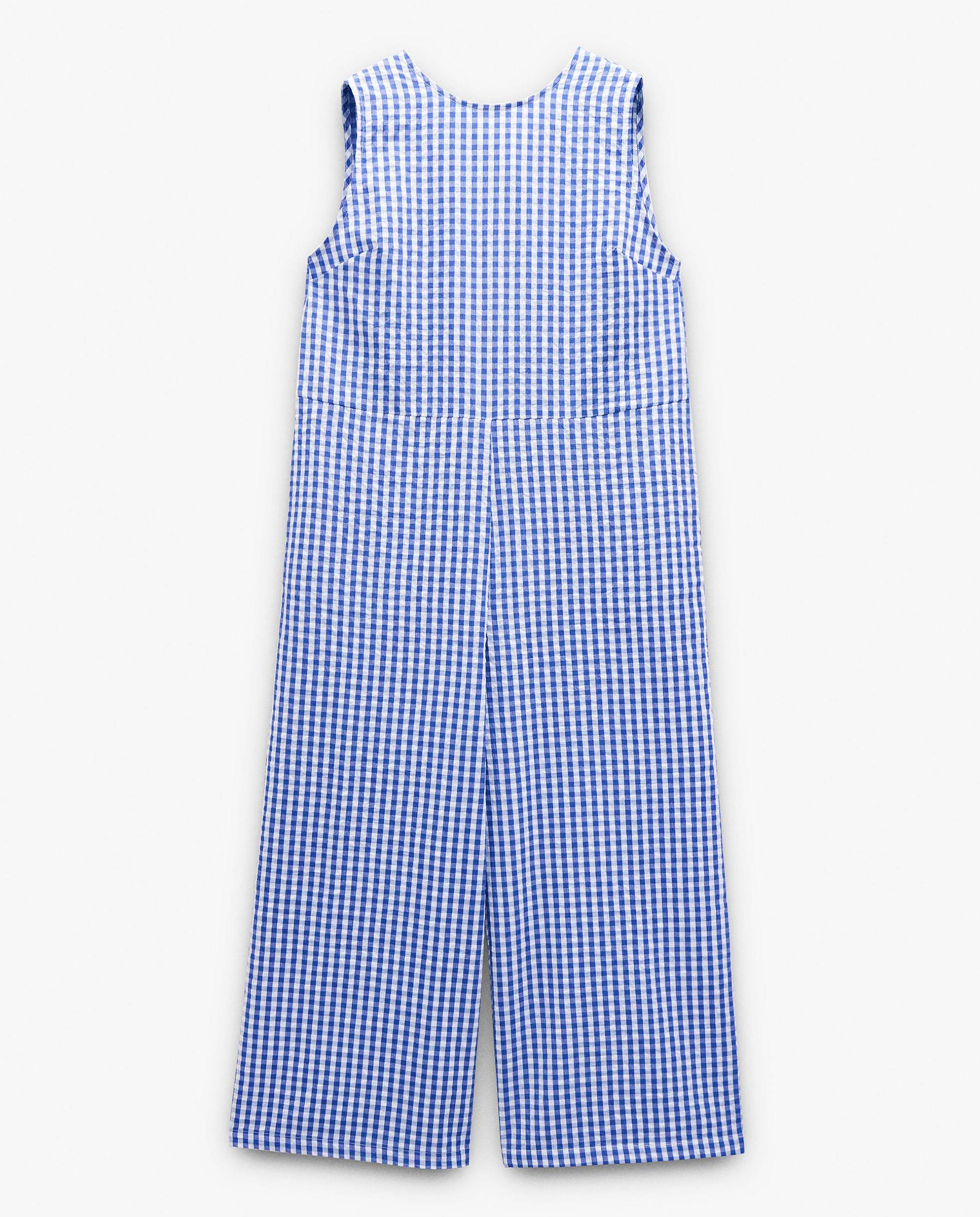 Mono largo con estampado vichy - Parfois - Azul Azul-6