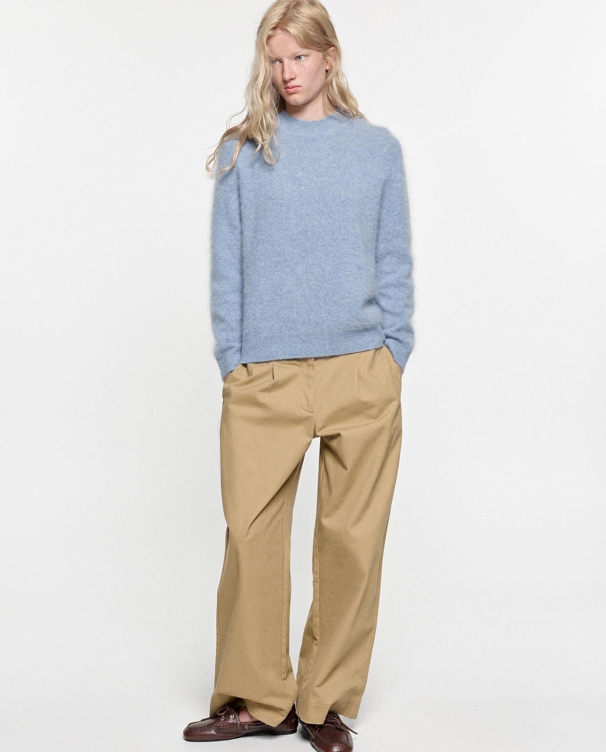 Jersey de mujer 100% lana en liso - Parfois - Azul Azul-1