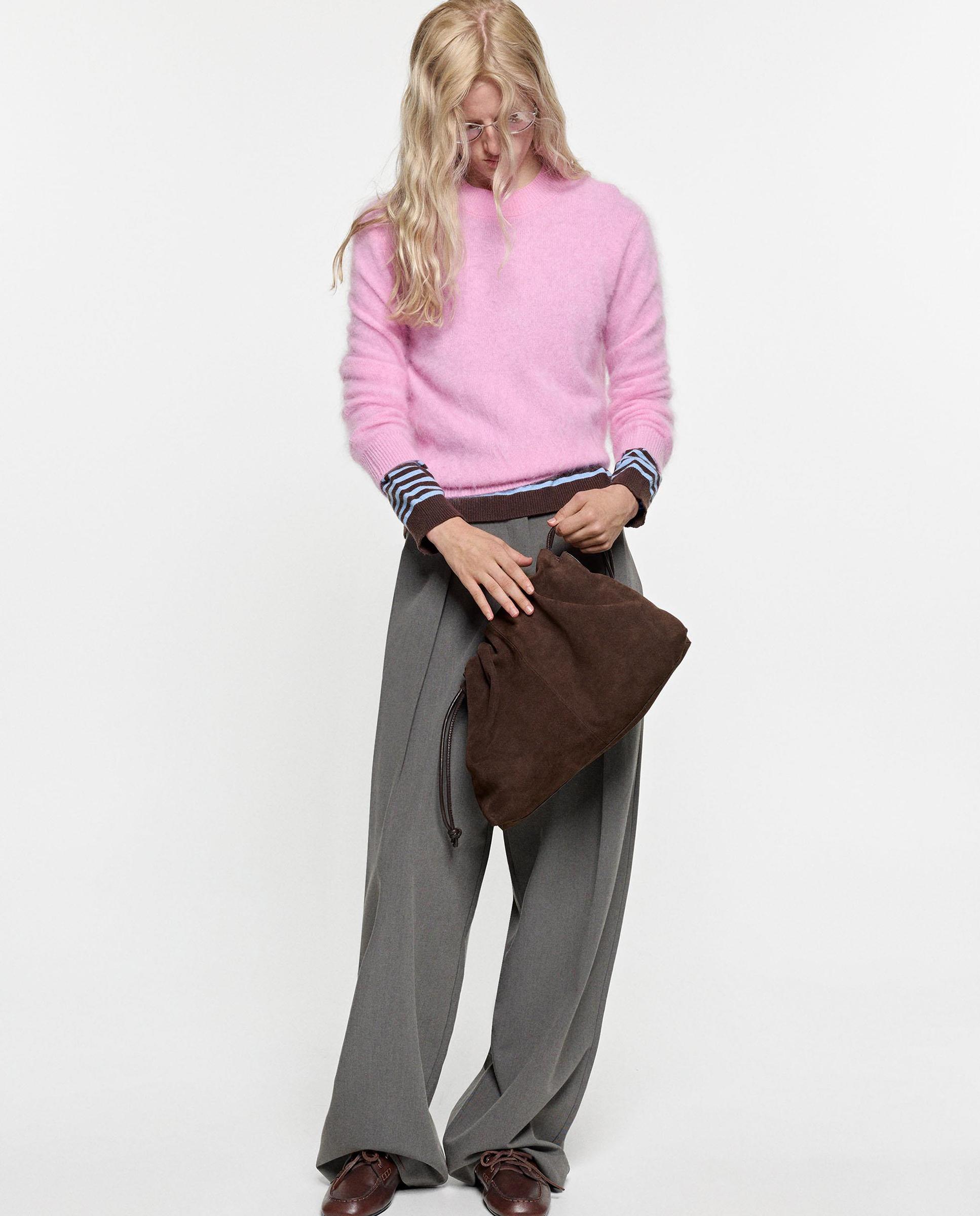 Jersey de mujer 100% lana en liso - Parfois - Rosa Rosa-6