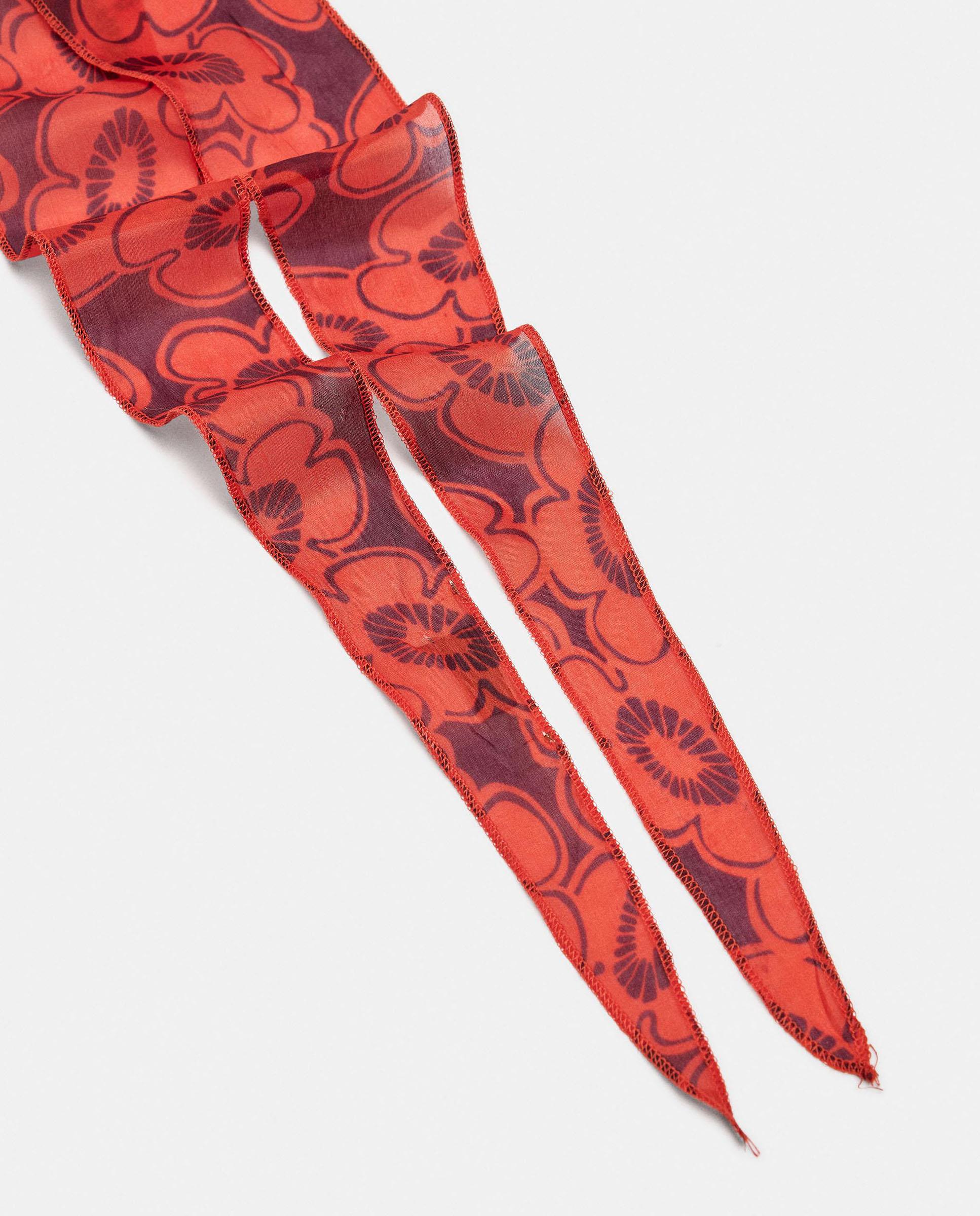 Pañuelo 100% seda con estampado floral - Parfois - Rojo Rojo-2