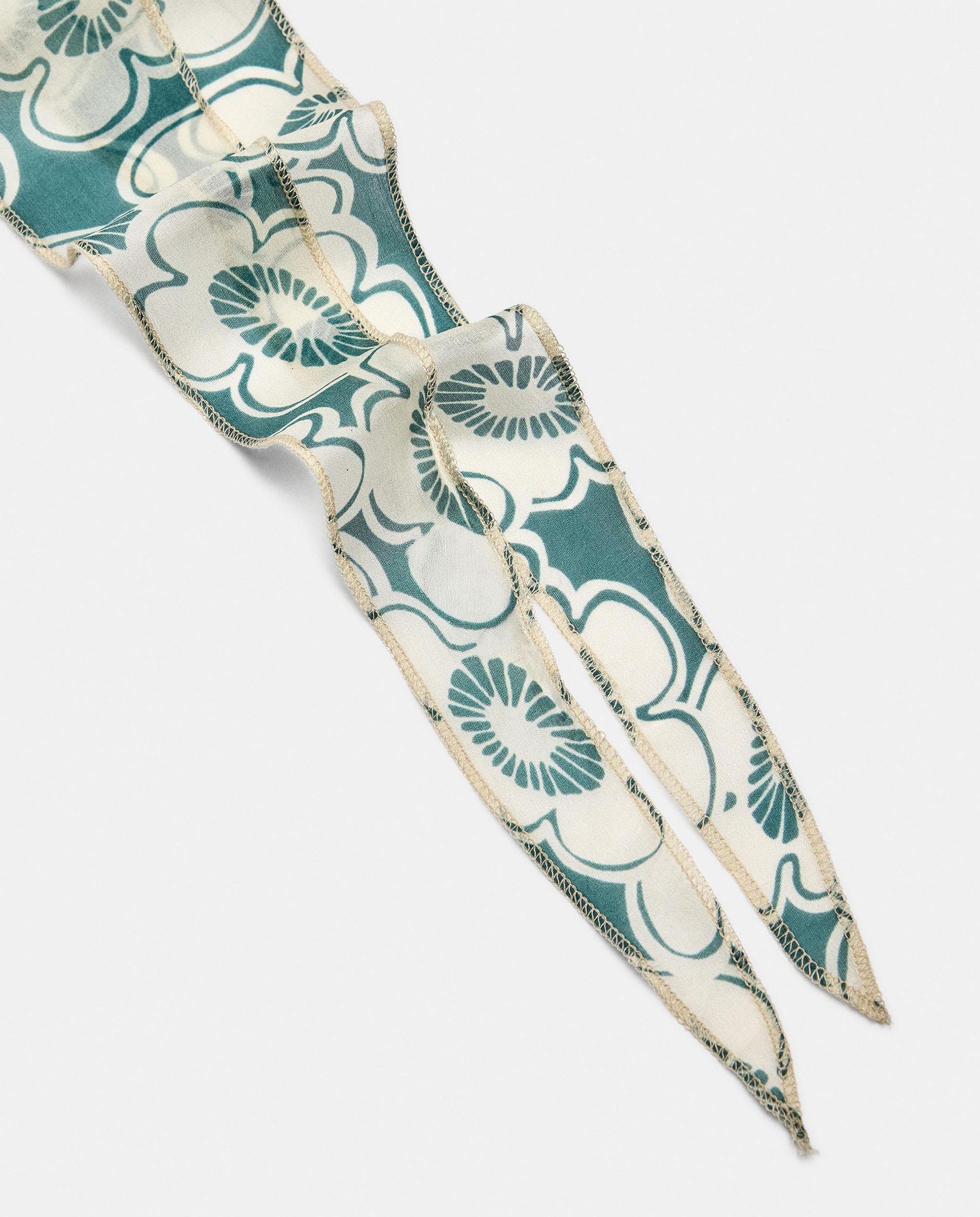Pañuelo 100% seda con estampado floral - Parfois - Verde Verde-2