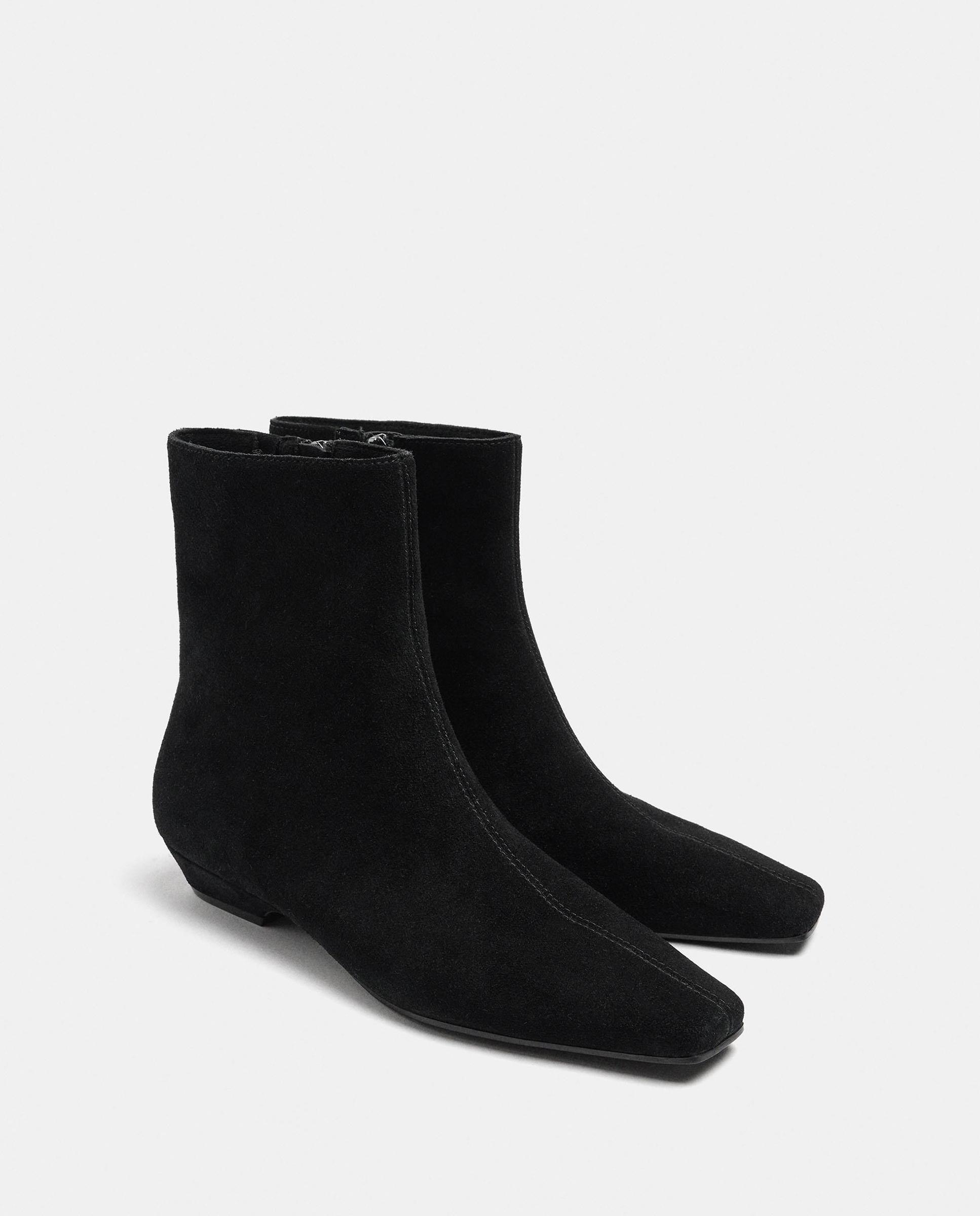 Botines básicos de mujer 100% piel con cierre de cremallera - Parfois - Negro Negro-2