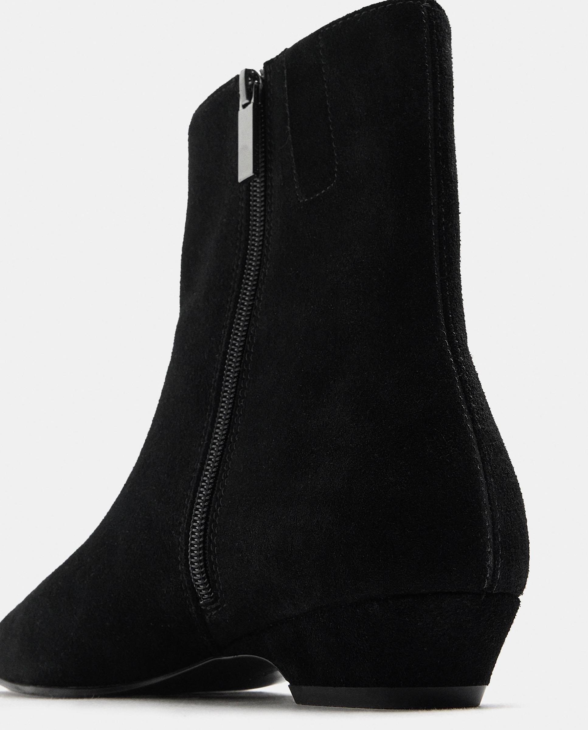 Botines básicos de mujer 100% piel con cierre de cremallera - Parfois - Negro Negro-5