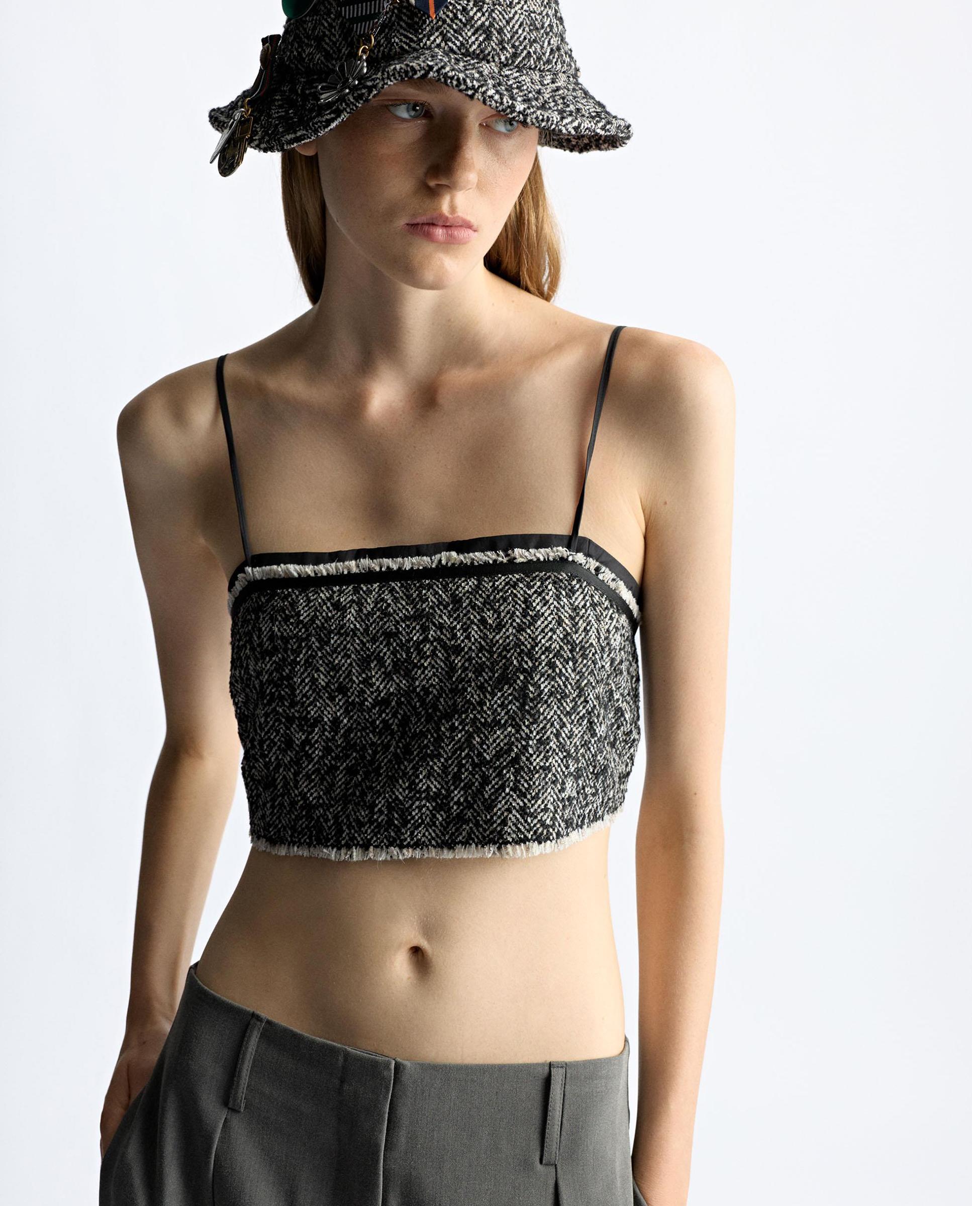 Top de mujer de tirantes con estampados - Parfois - Negro Negro-1