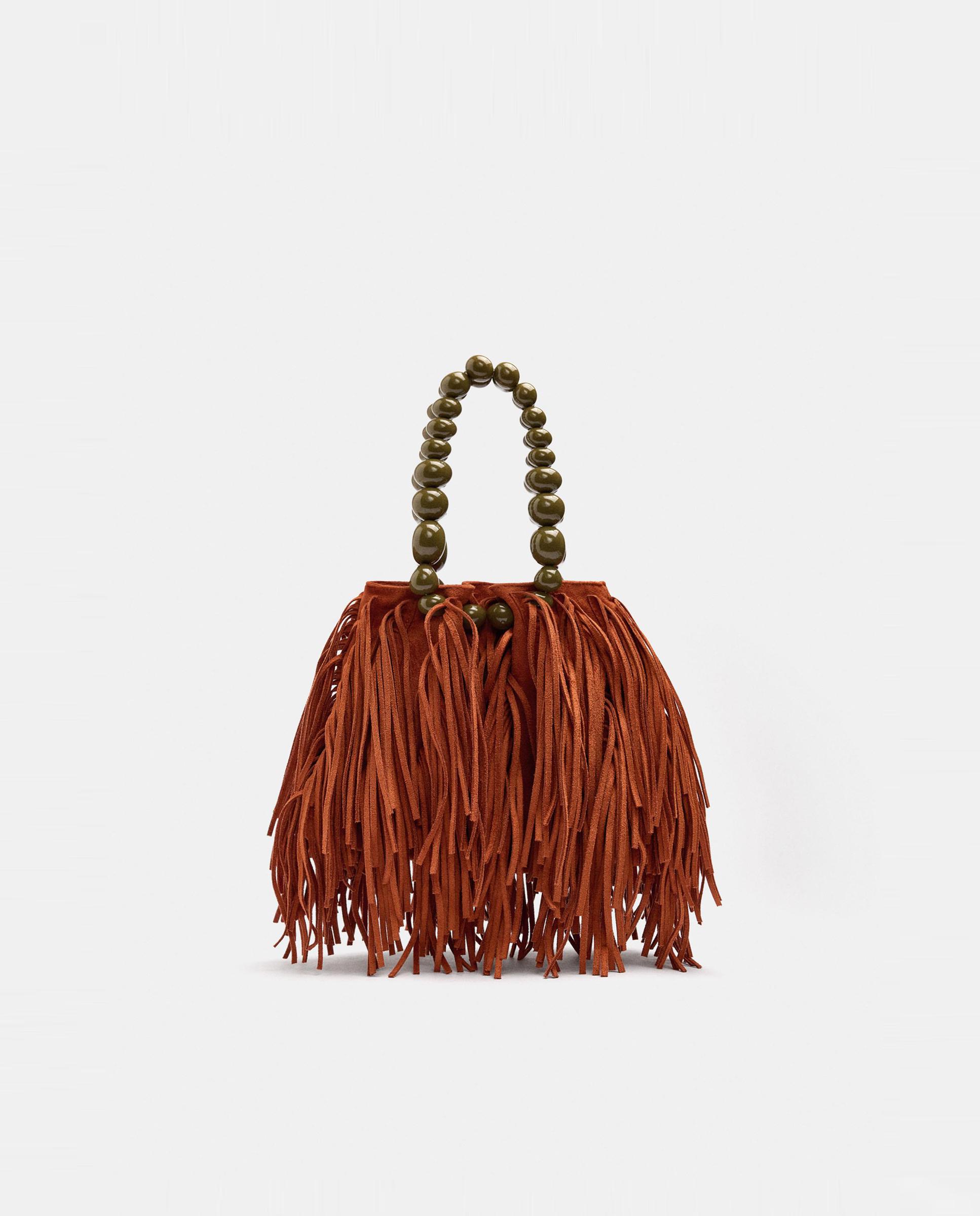 Bolso de fiesta convertible a bandolera con flecos decorativos y cierre imantado - Parfois - Naranja Naranja-1