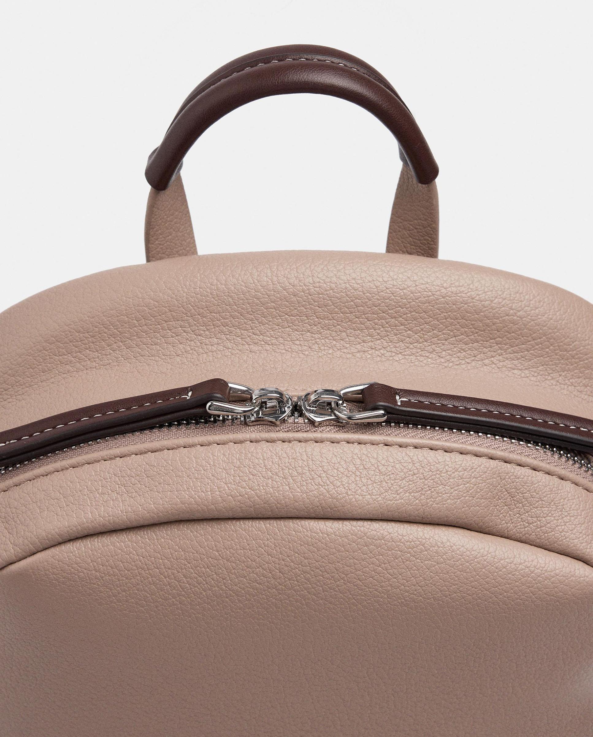 Mochila de mujer con cierre de cremallera y llavero extraíble en liso - Parfois - Topo Topo-3