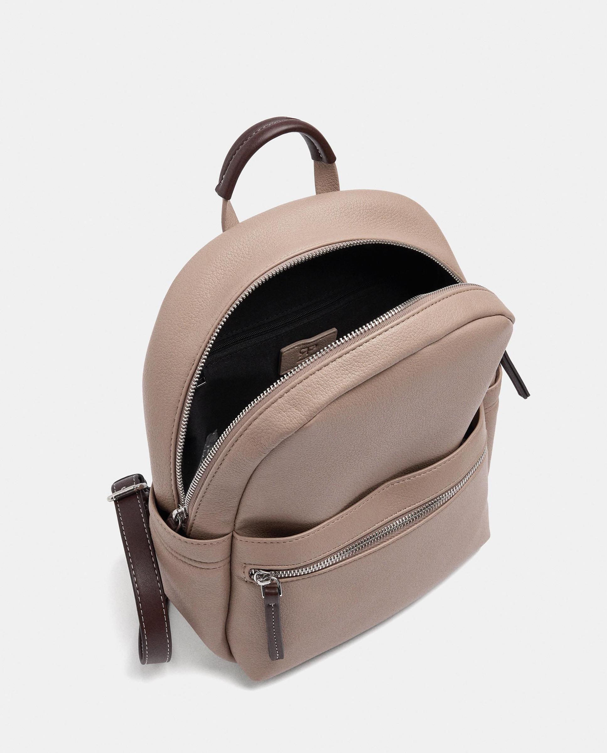 Mochila de mujer con cierre de cremallera y llavero extraíble en liso - Parfois - Topo Topo-4