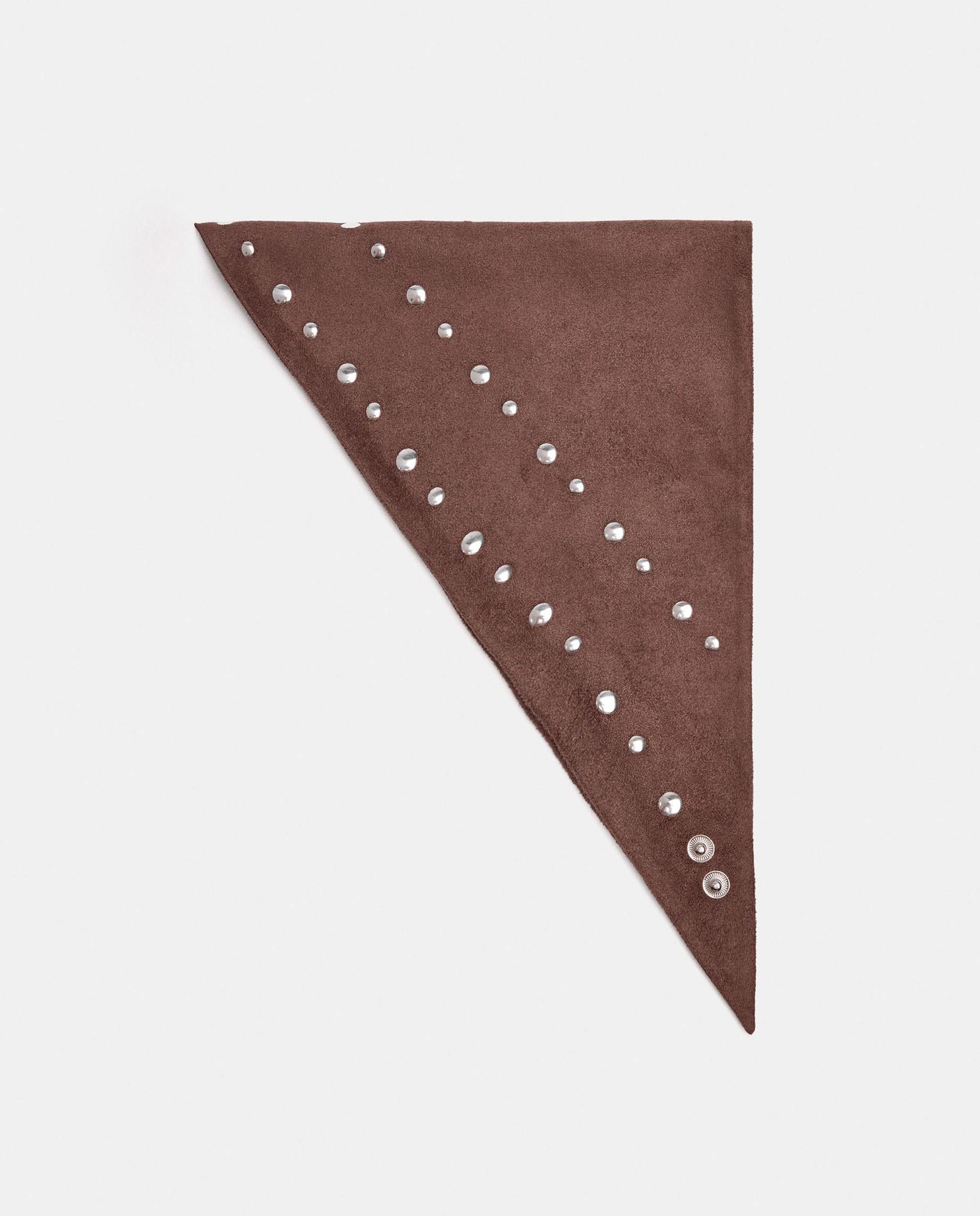 Pañuelo para el pelo de piel con tachuelas decorativas - Parfois - Marrón oscuro Marrón oscuro-1
