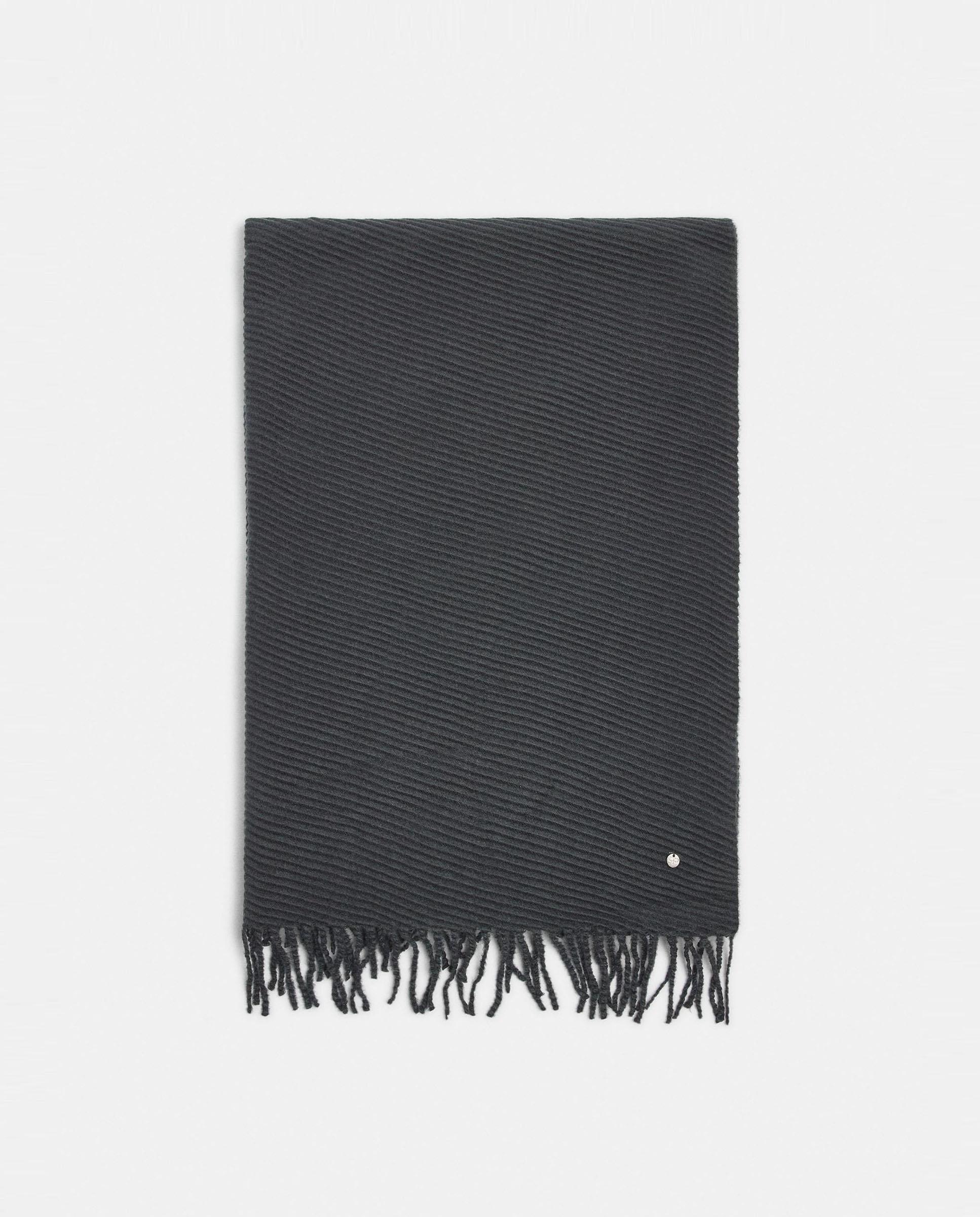 Bufanda 100% lana con pespuntes en liso - Parfois - Gris Gris-1