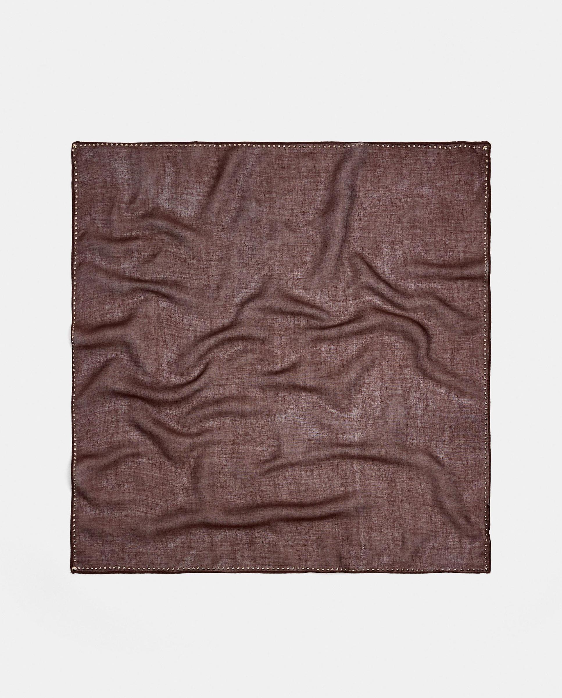 Pañuelo para el pelo con detalles metalizados en liso - Parfois - Marrón oscuro Marrón oscuro-1