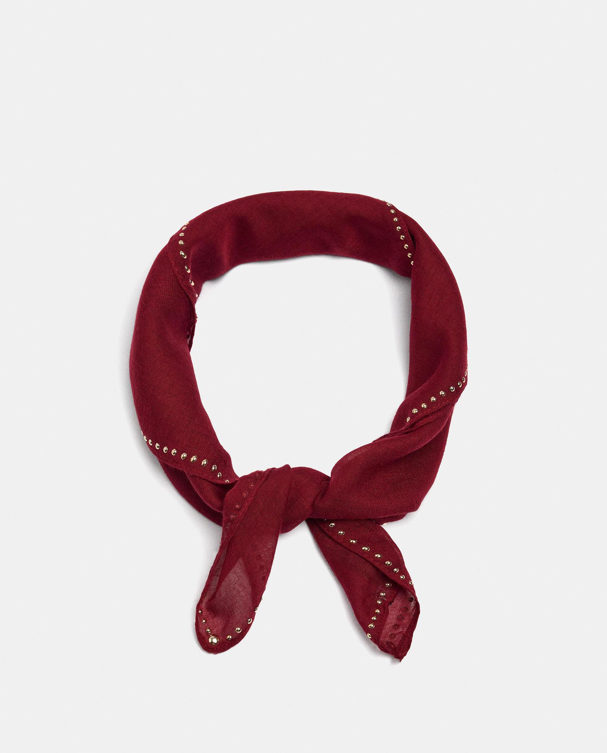 Pañuelo para el pelo cuadrado con minitachuelas - Parfois - Burdeos Burdeos-2