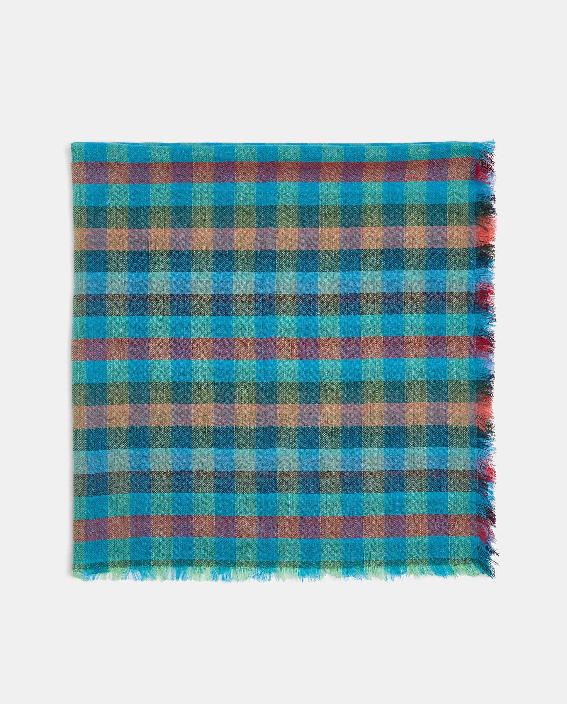 Pañuelo con pespuntes y estampado vichy - Parfois - Azul Azul-1