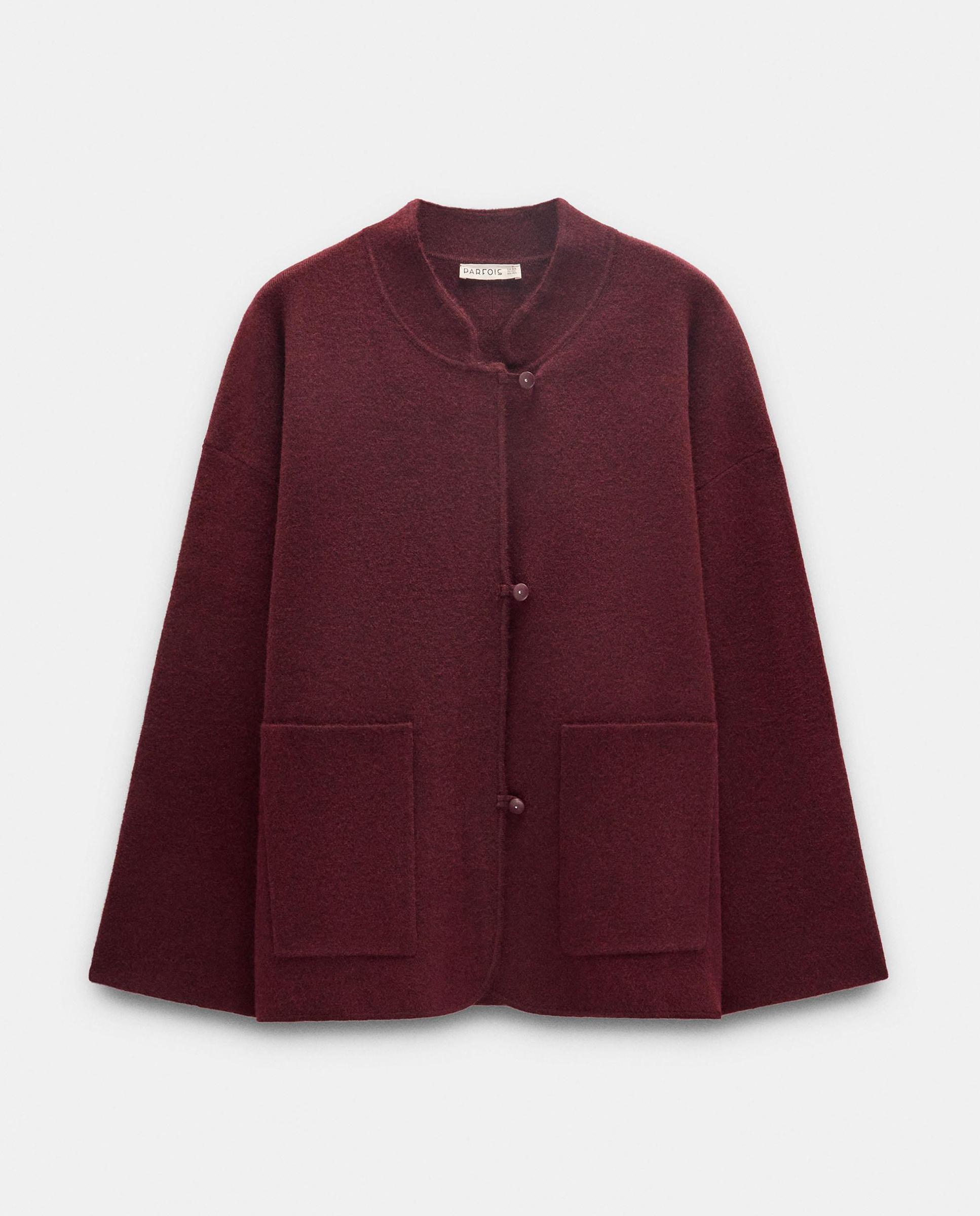 Chaqueta de mujer de punto con botones - Parfois - Burdeos Burdeos-6