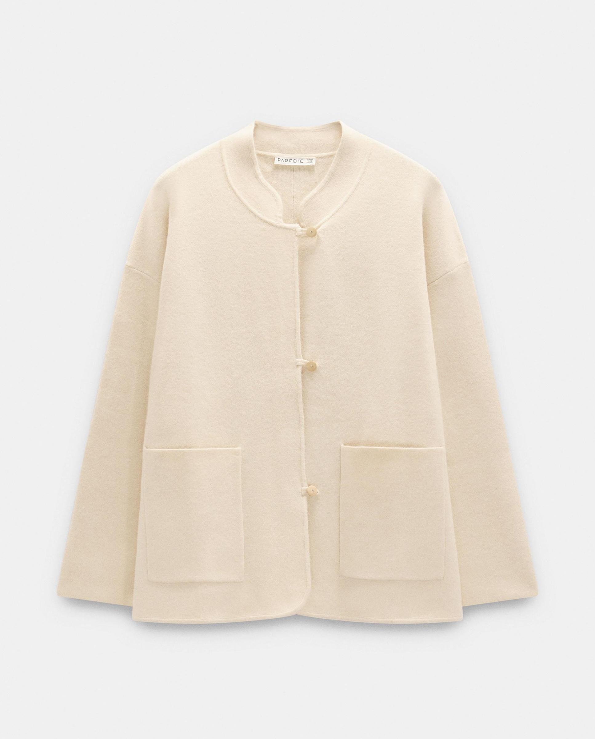 Chaqueta de mujer de punto con botones - Parfois - Crudo Crudo-7