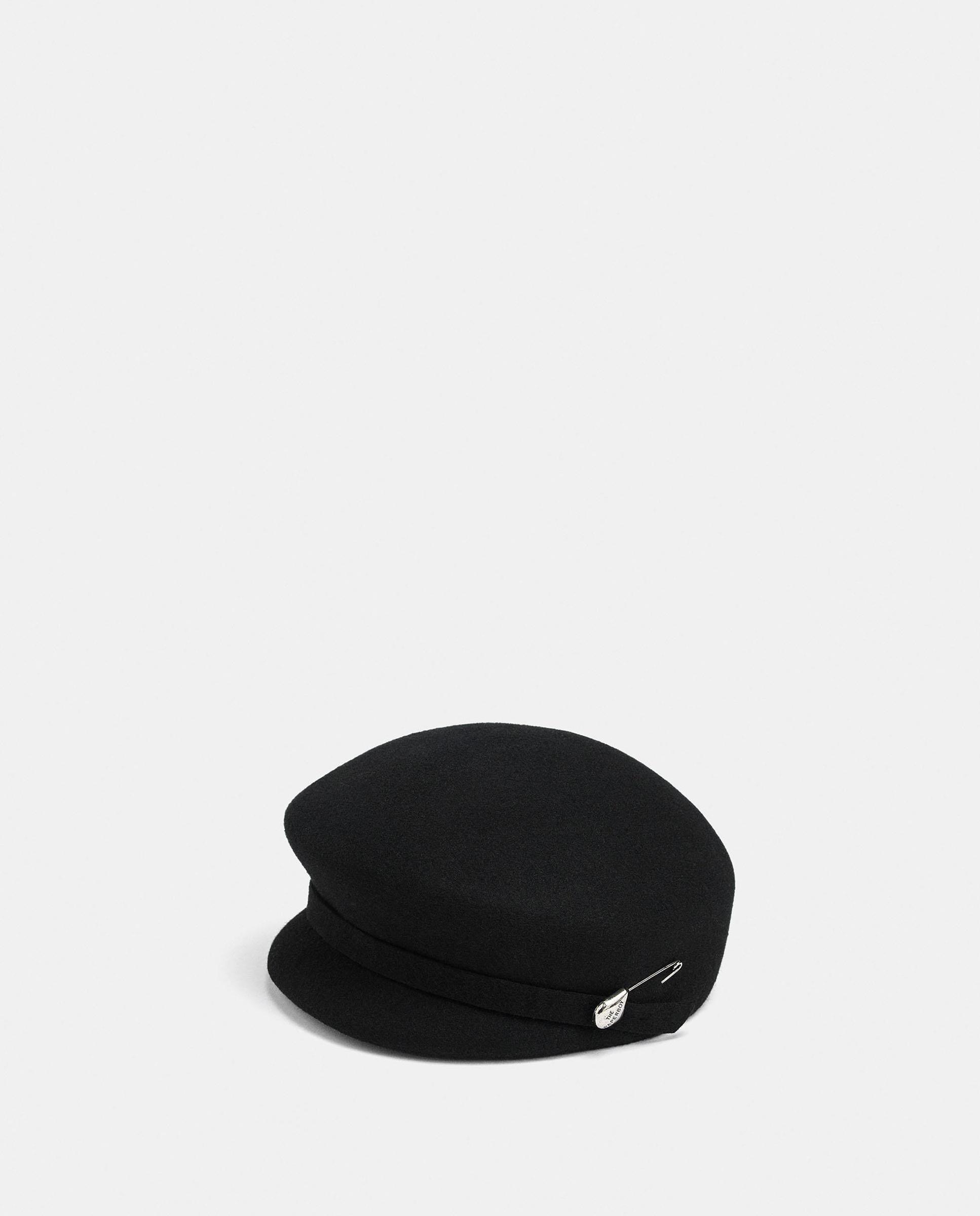 Boina de mujer 100% lana con broche decorativo - Parfois - Negro Negro-1