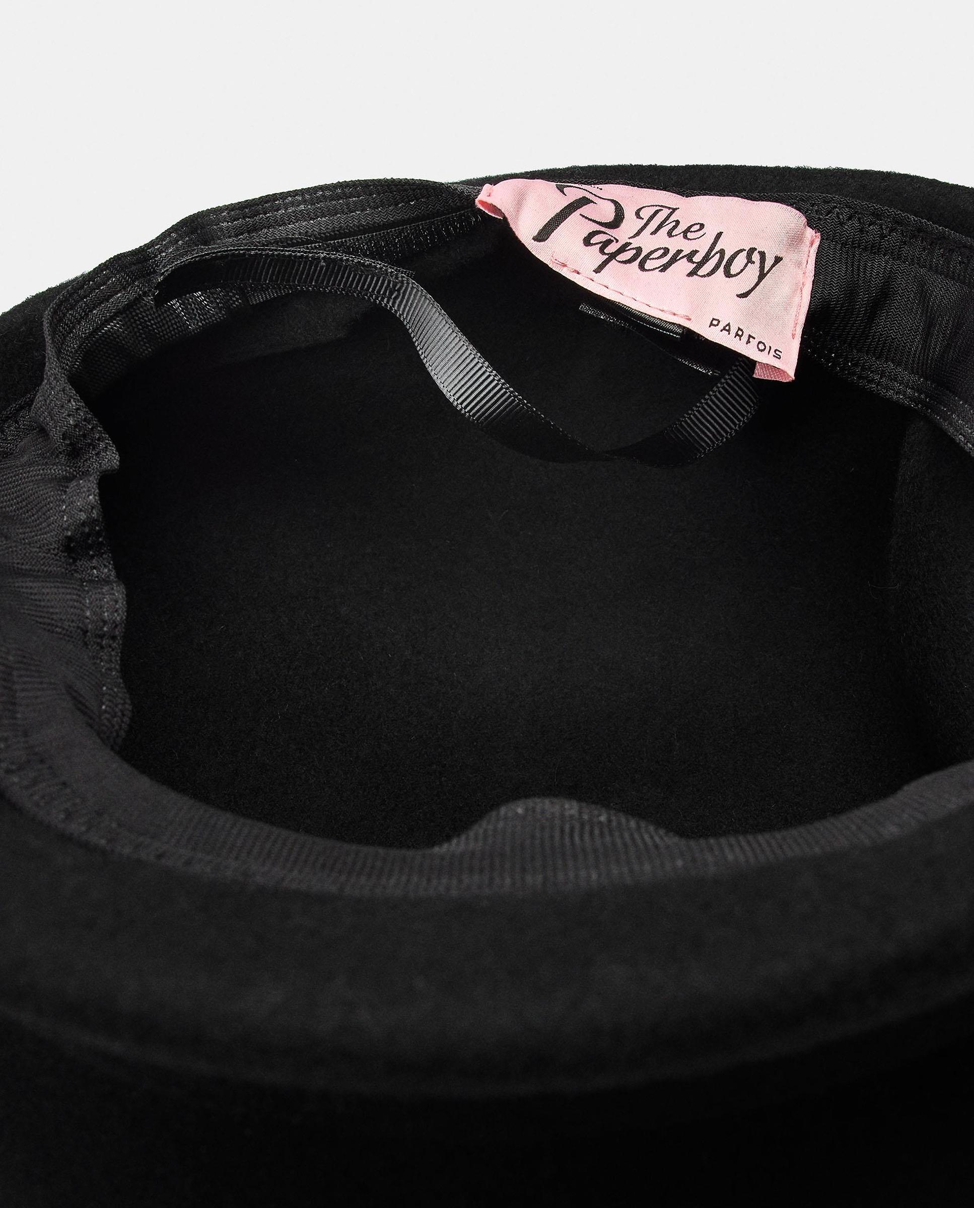 Boina de mujer 100% lana con broche decorativo - Parfois - Negro Negro-7