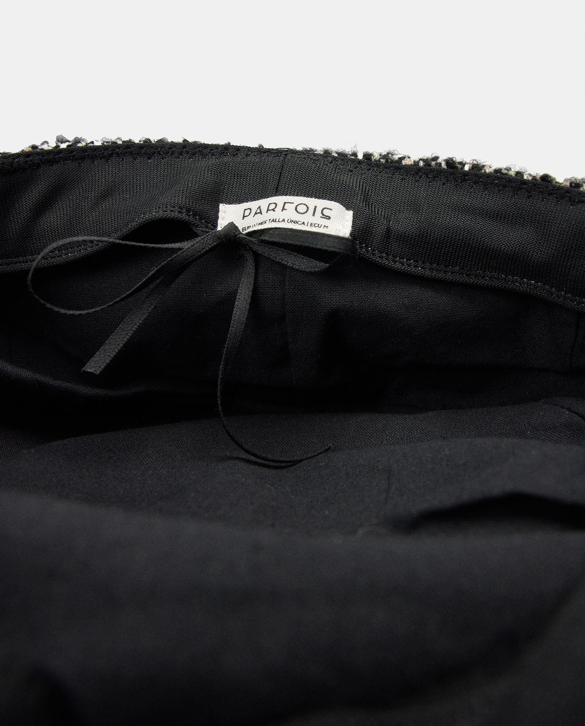 Boina de mujer con pespuntes y estampados - Parfois - Negro Negro-5