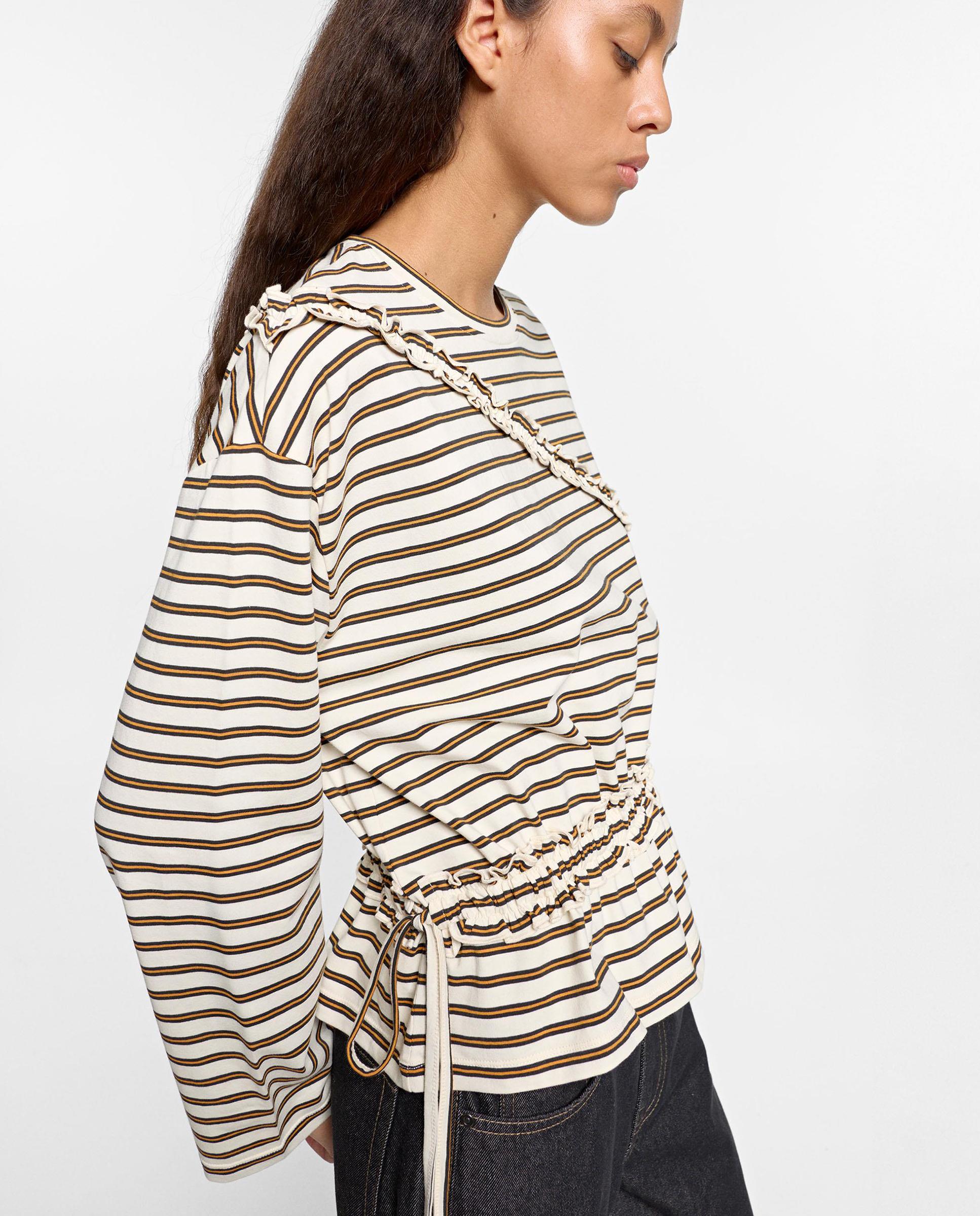 Camiseta de mujer de manga larga con estampado de rayas - Parfois - Crudo Crudo-3