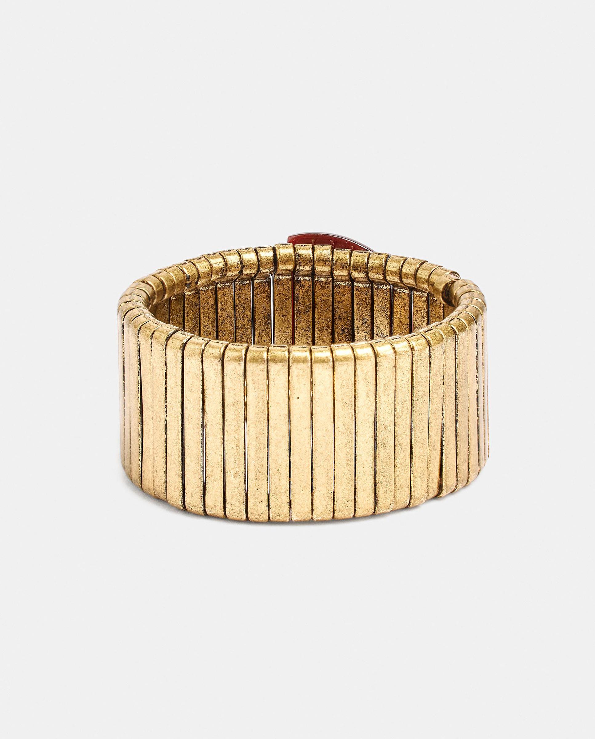 Brazalete con piedra decorativa en liso - Parfois - Dorado Dorado-3