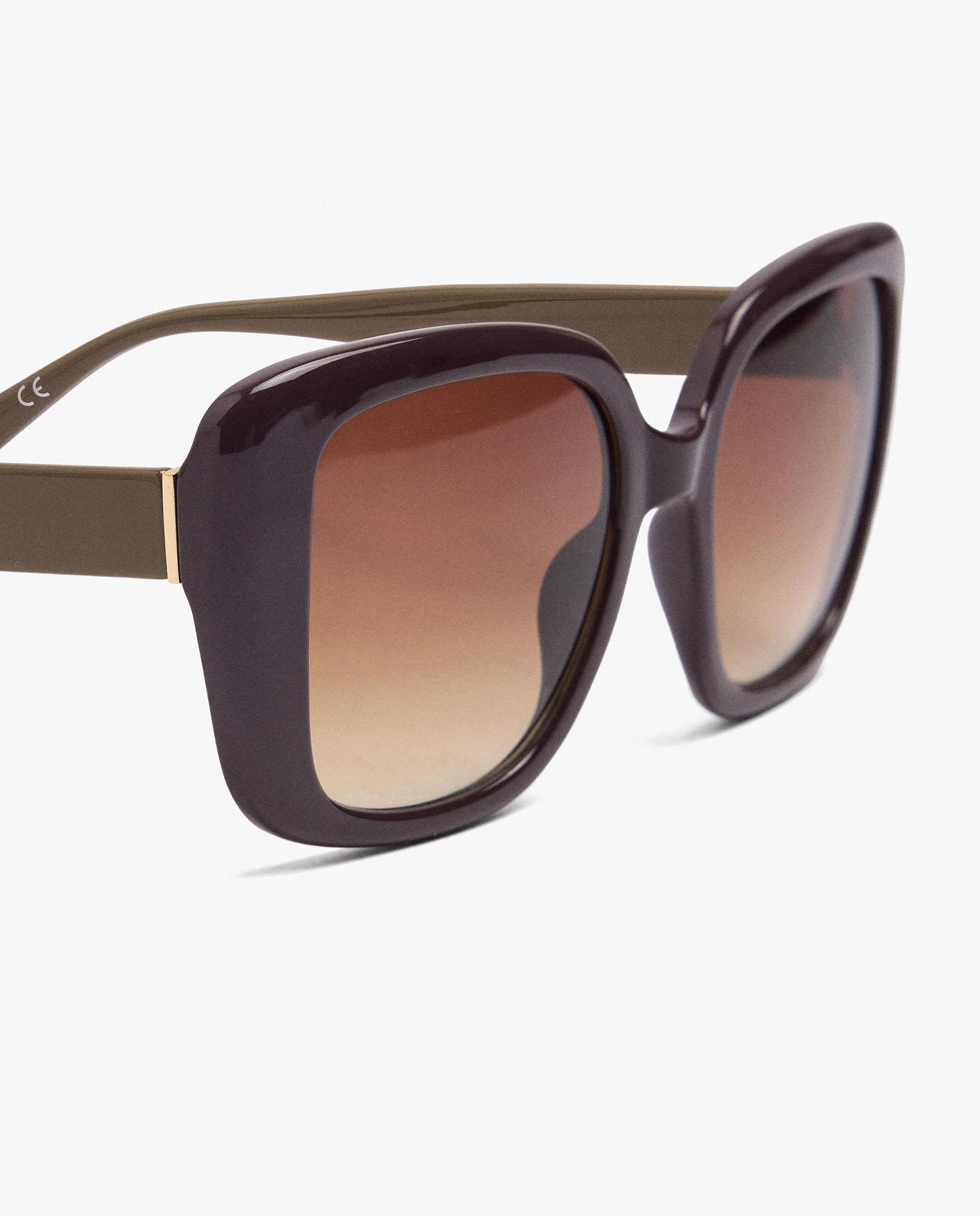 Gafas de sol de mujer con protección uv y forma rectangular en liso - Parfois - Marrón Marrón-3