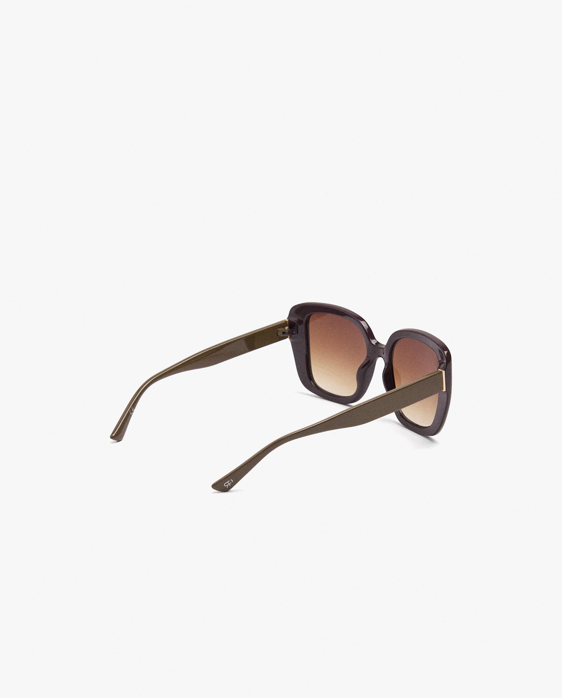 Gafas de sol de mujer con protección uv y forma rectangular en liso - Parfois - Marrón Marrón-2