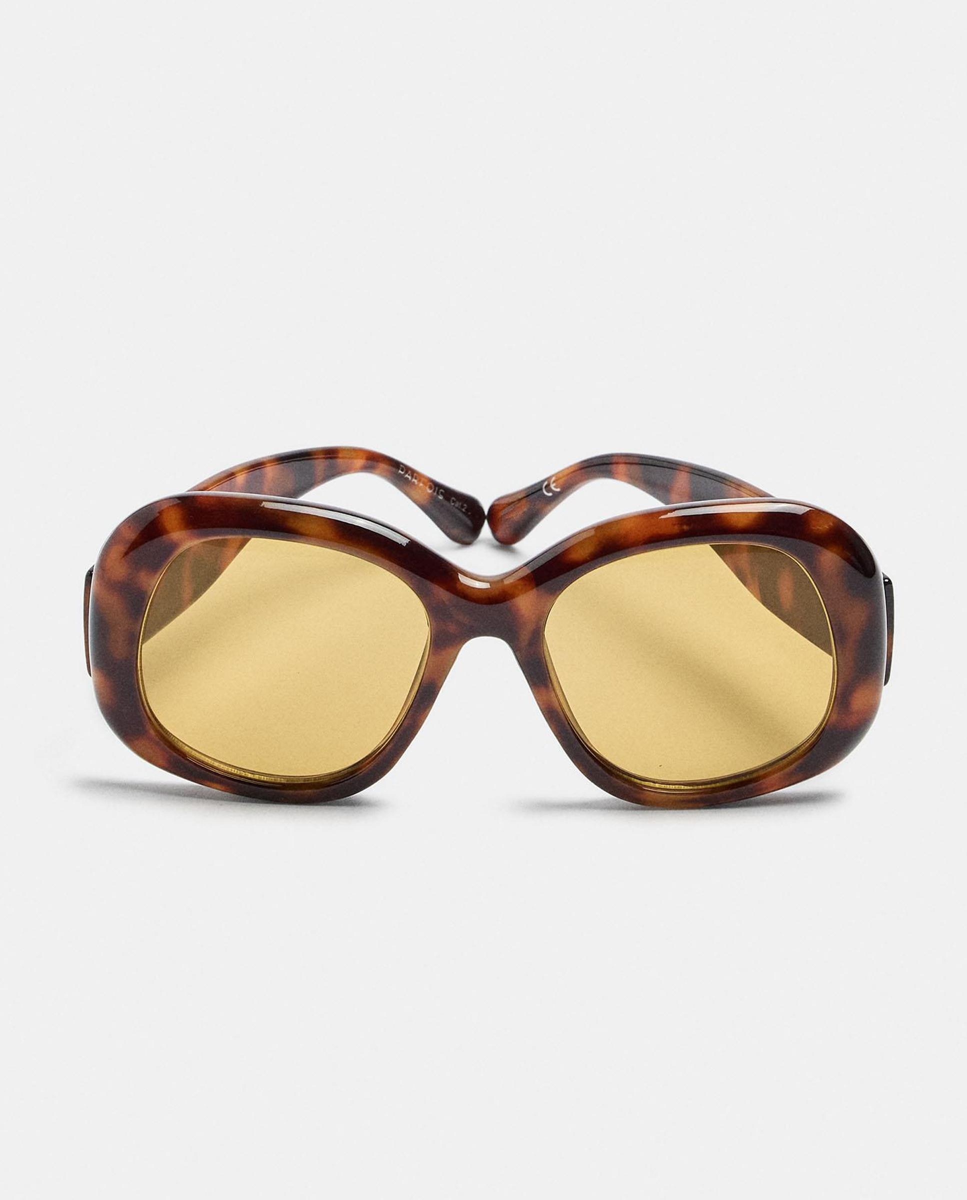 Gafas de sol de mujer con protección uv y forma redonda con estampado animal print - Parfois - Marrón Marrón-1
