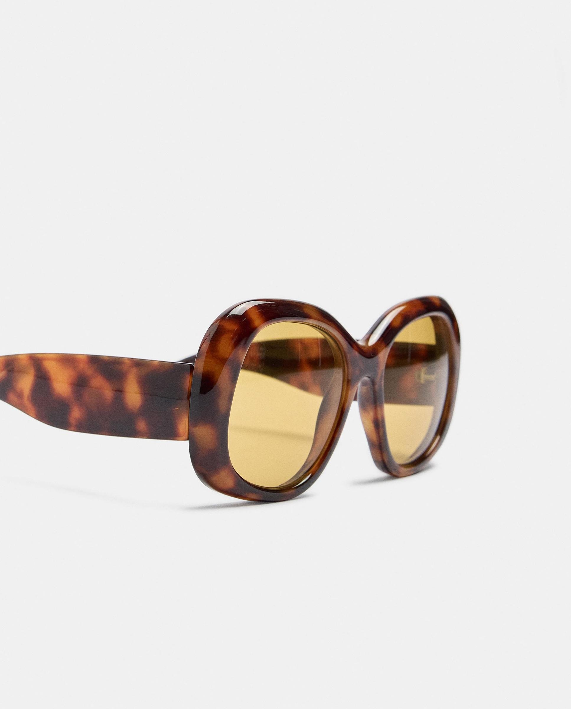 Gafas de sol de mujer con protección uv y forma redonda con estampado animal print - Parfois - Marrón Marrón-3