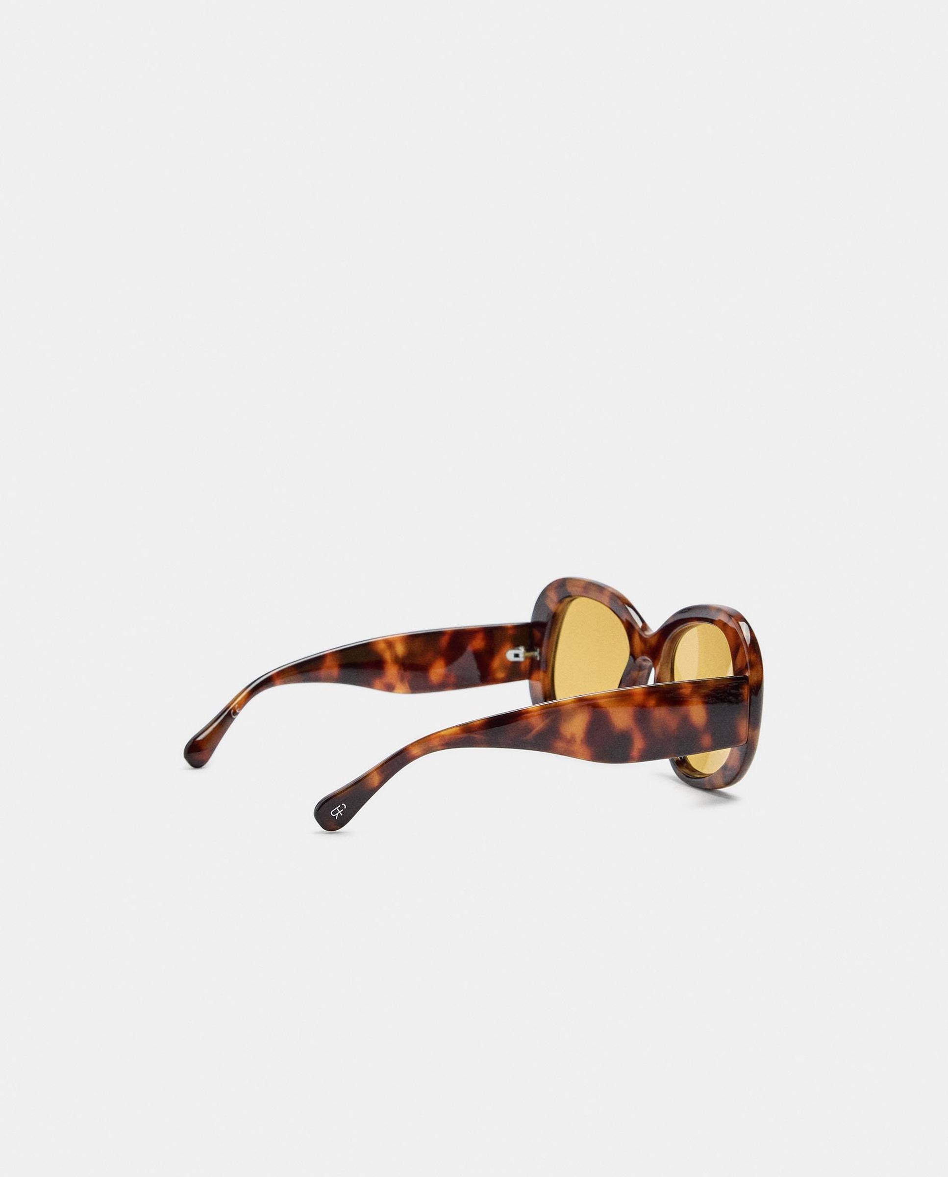 Gafas de sol de mujer con protección uv y forma redonda con estampado animal print - Parfois - Marrón Marrón-2