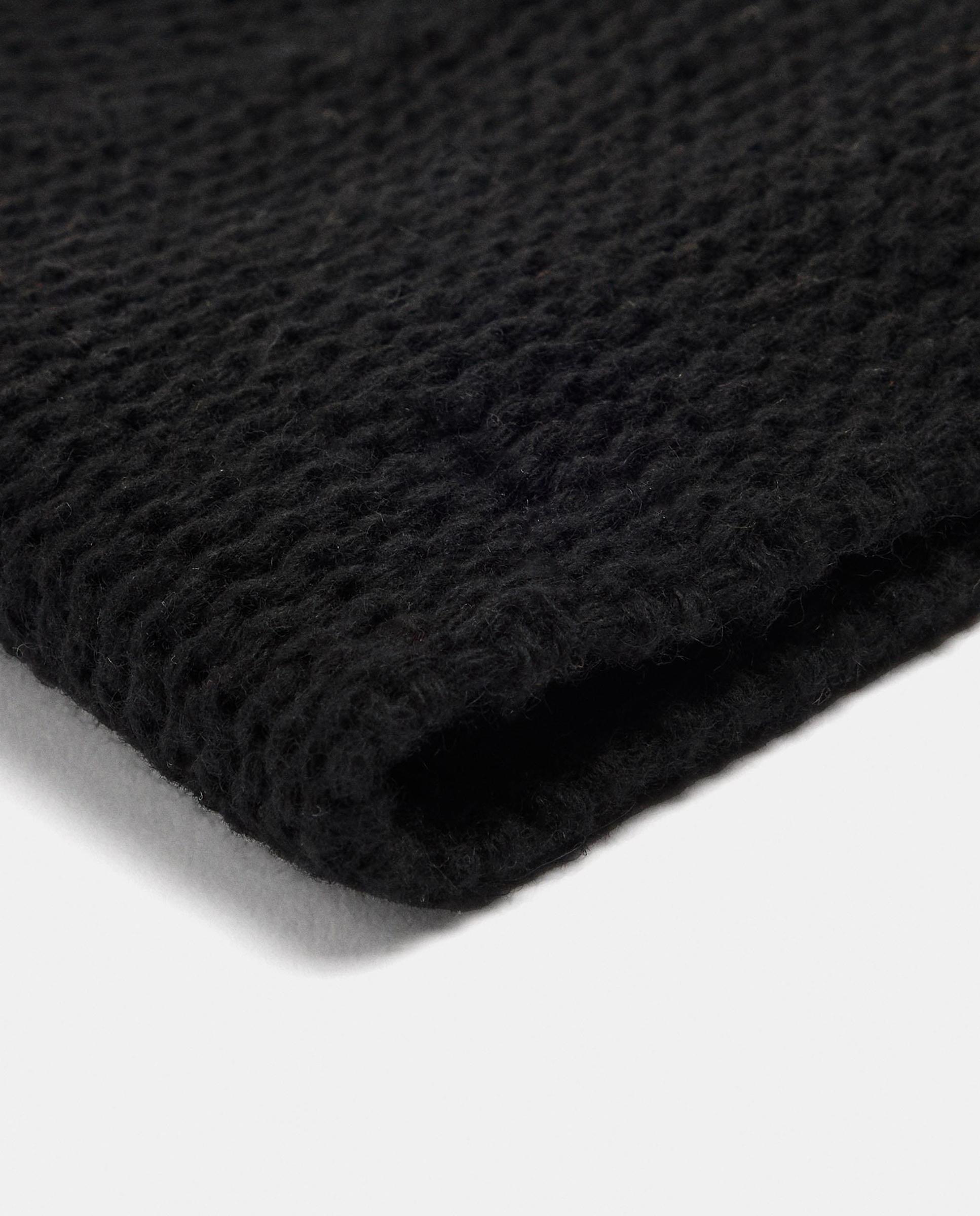 Gorro de mujer 100% lana de punto en liso - Parfois - Negro Negro-3