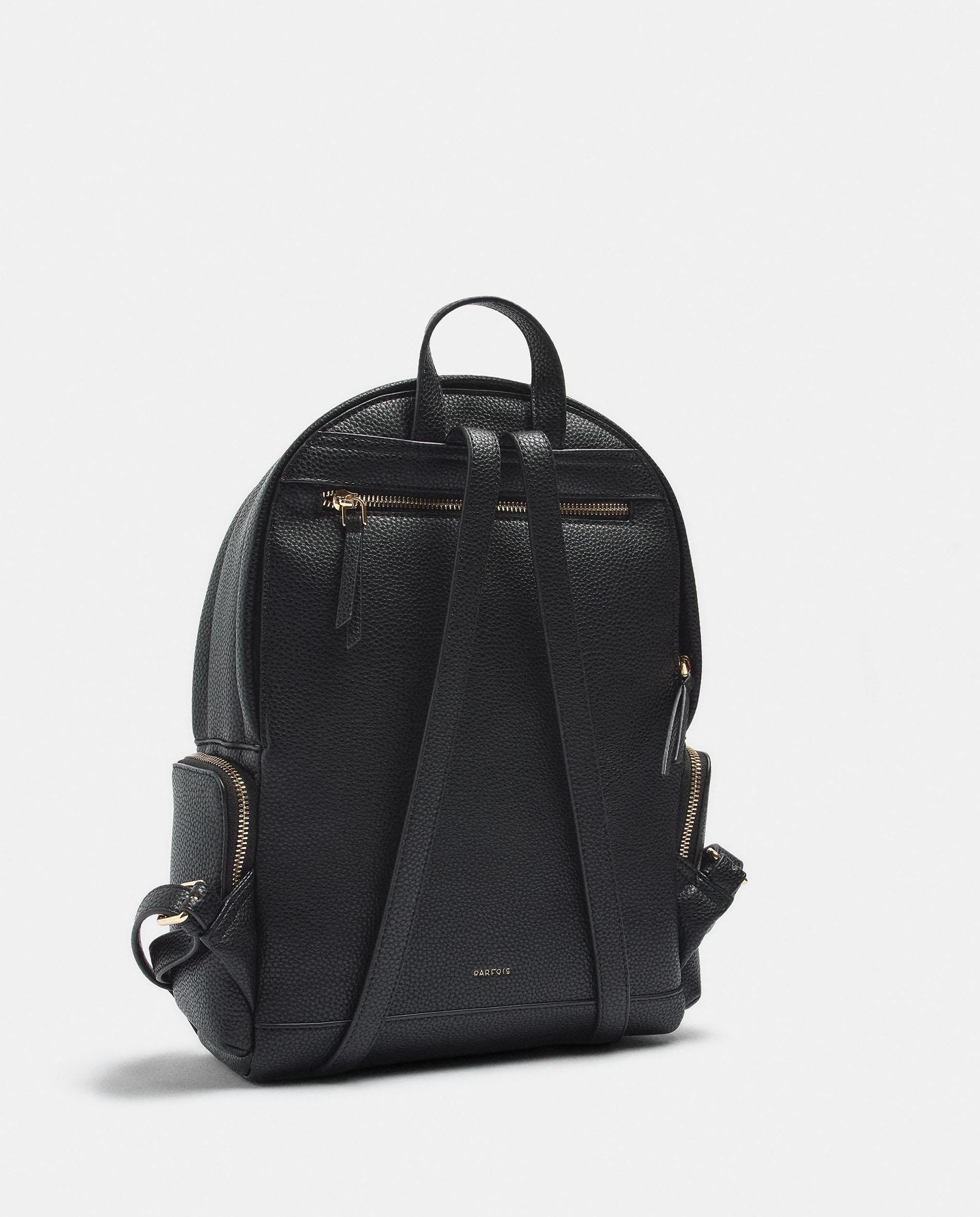 Mochila de mujer con cierre de cremallera en liso - Parfois - Negro Negro-2