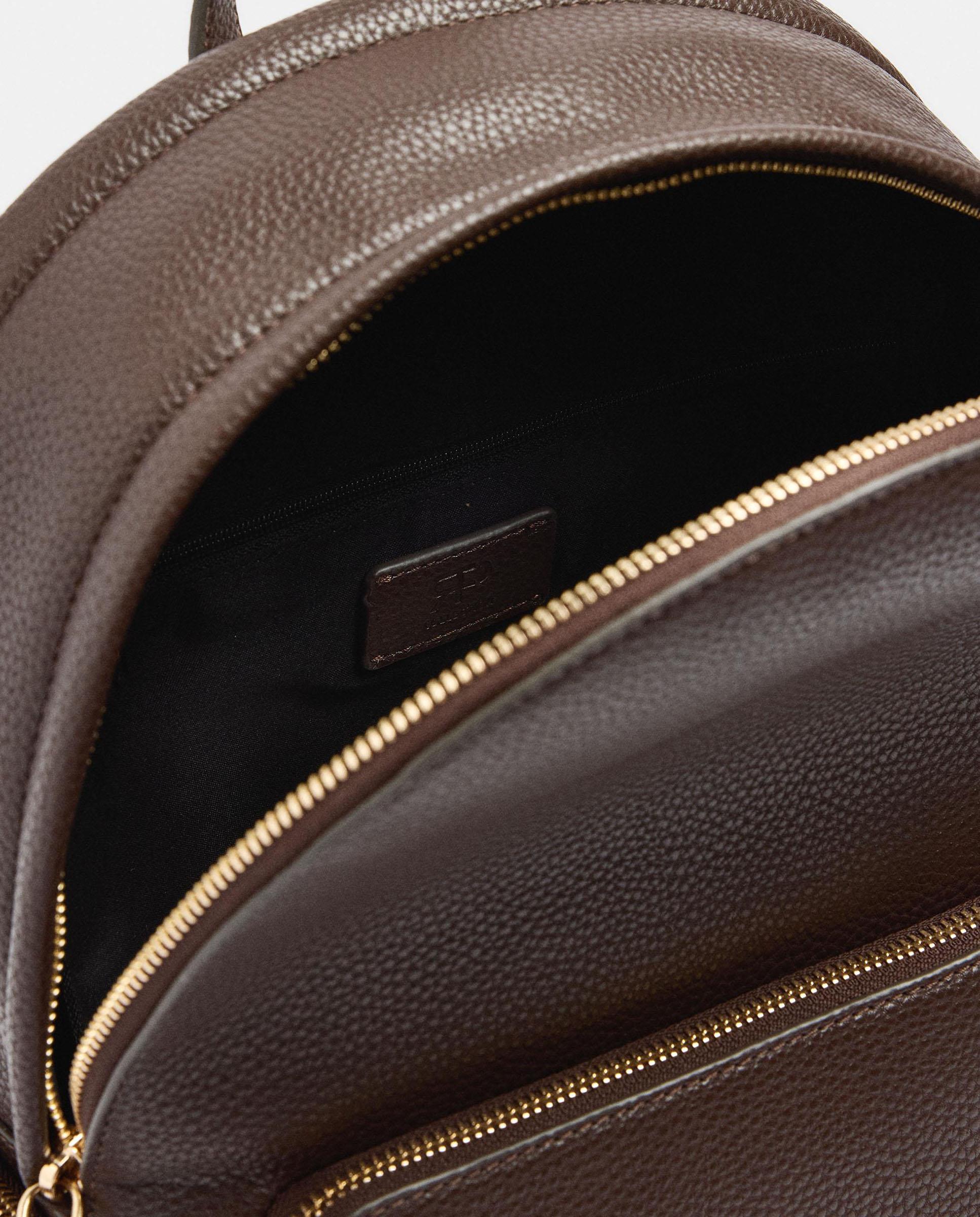 Mochila de mujer con cierre de cremallera en liso - Parfois - Marrón oscuro Marrón oscuro-5