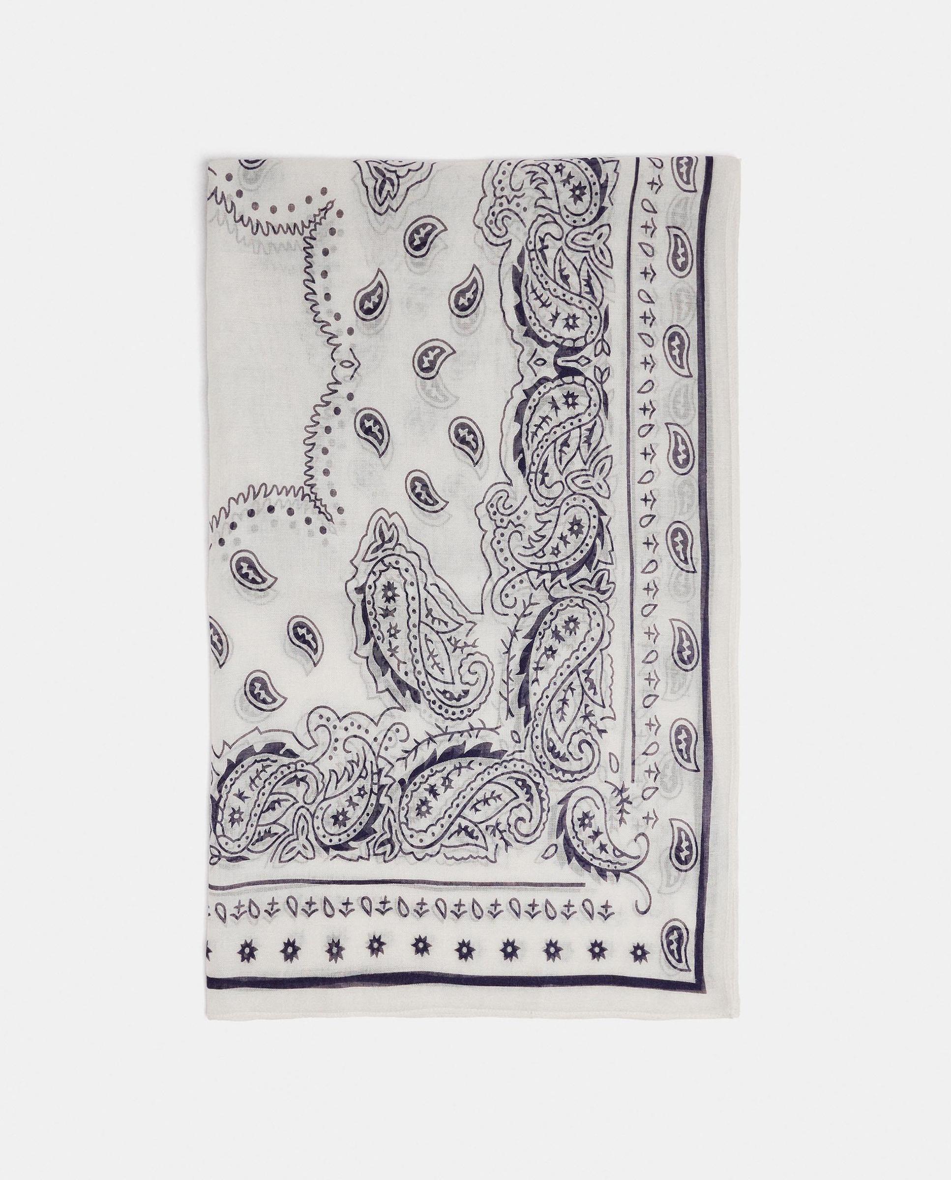 Pañuelo con pespuntes y estampado paisley - Parfois - Crudo Crudo-1