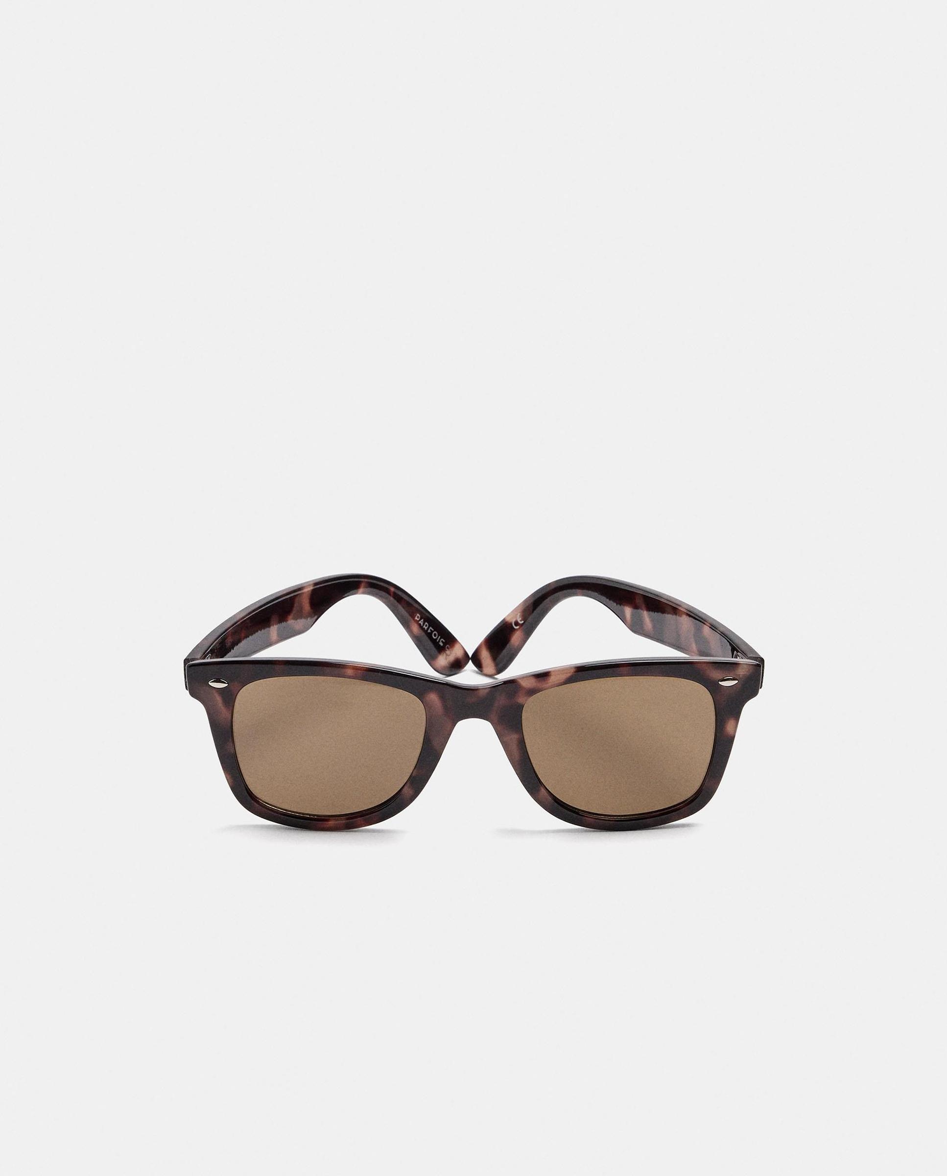 Gafas de sol de mujer con protección uv y forma rectangular con estampado animal print - Parfois - Marrón Marrón-1