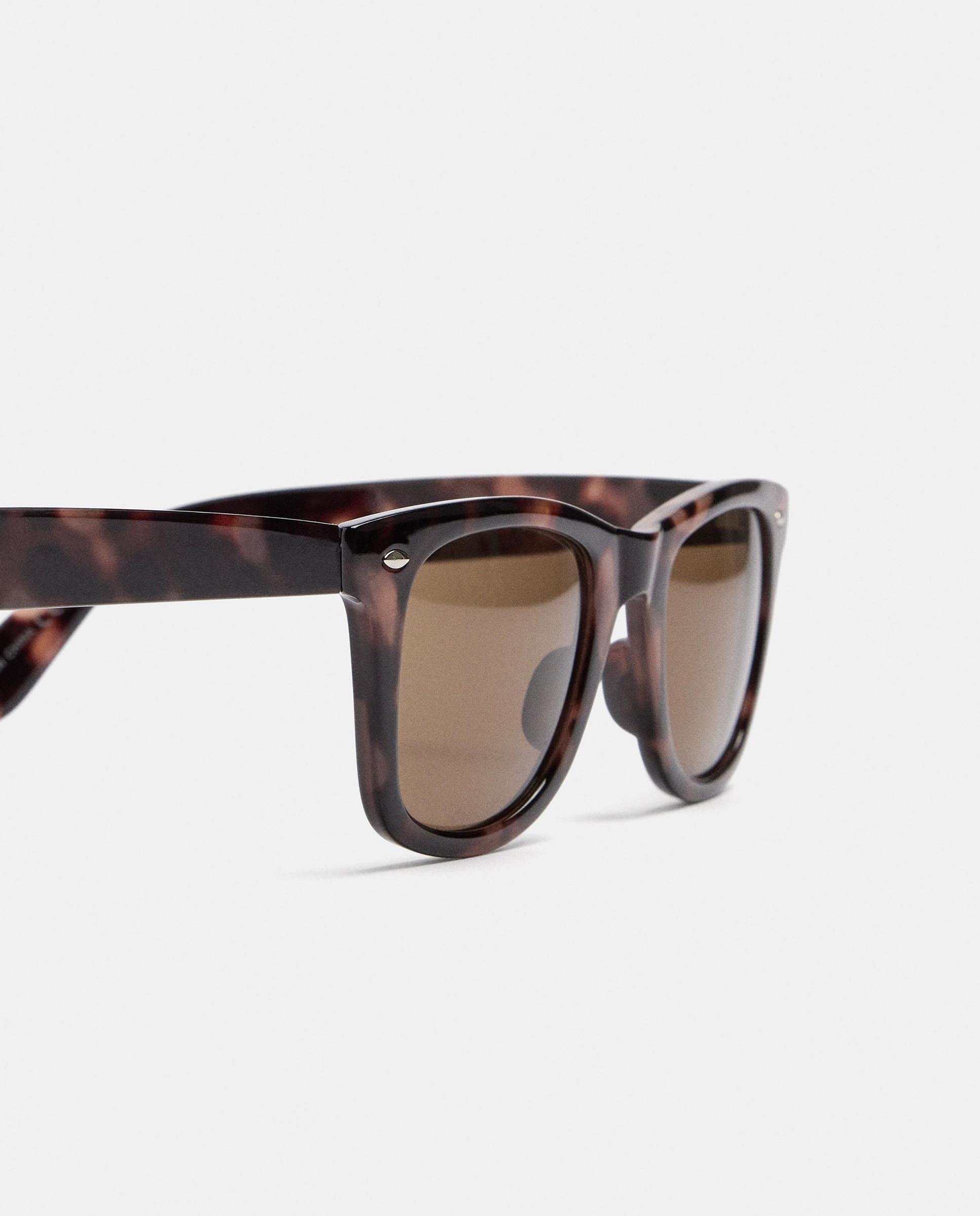 Gafas de sol de mujer con protección uv y forma rectangular con estampado animal print - Parfois - Marrón Marrón-3