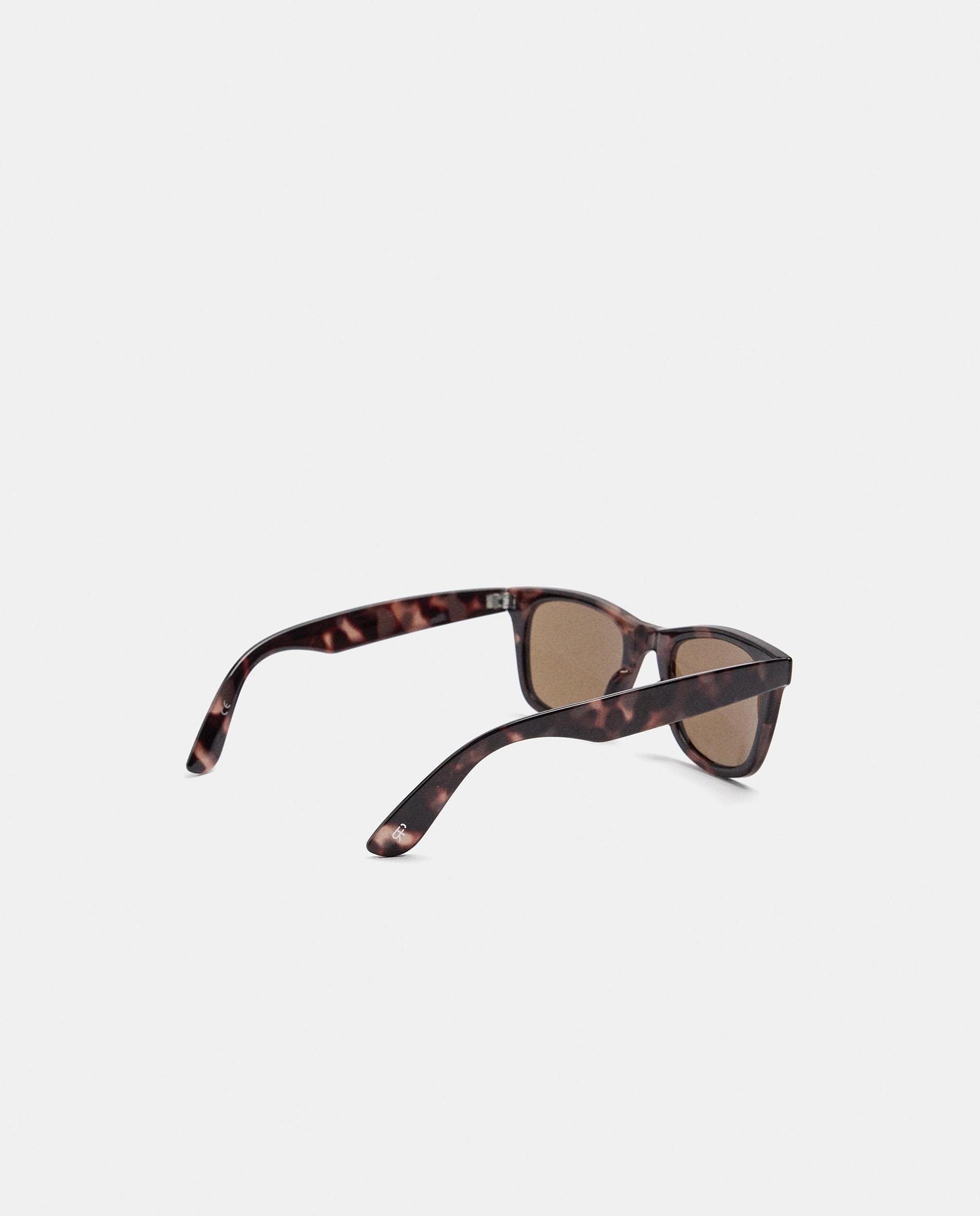Gafas de sol de mujer con protección uv y forma rectangular con estampado animal print - Parfois - Marrón Marrón-2