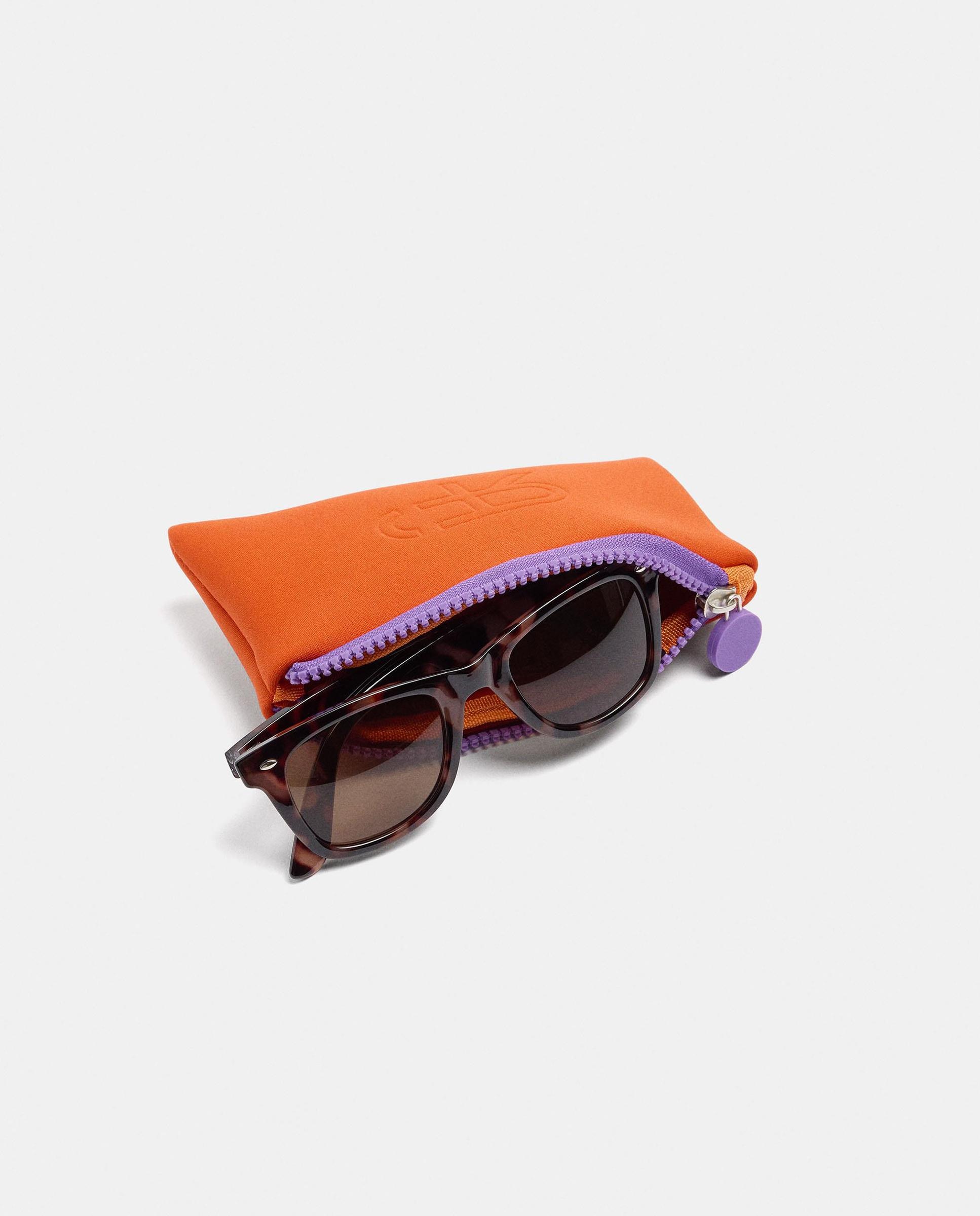 Gafas de sol de mujer con protección uv y forma rectangular con estampado animal print - Parfois - Marrón Marrón-4