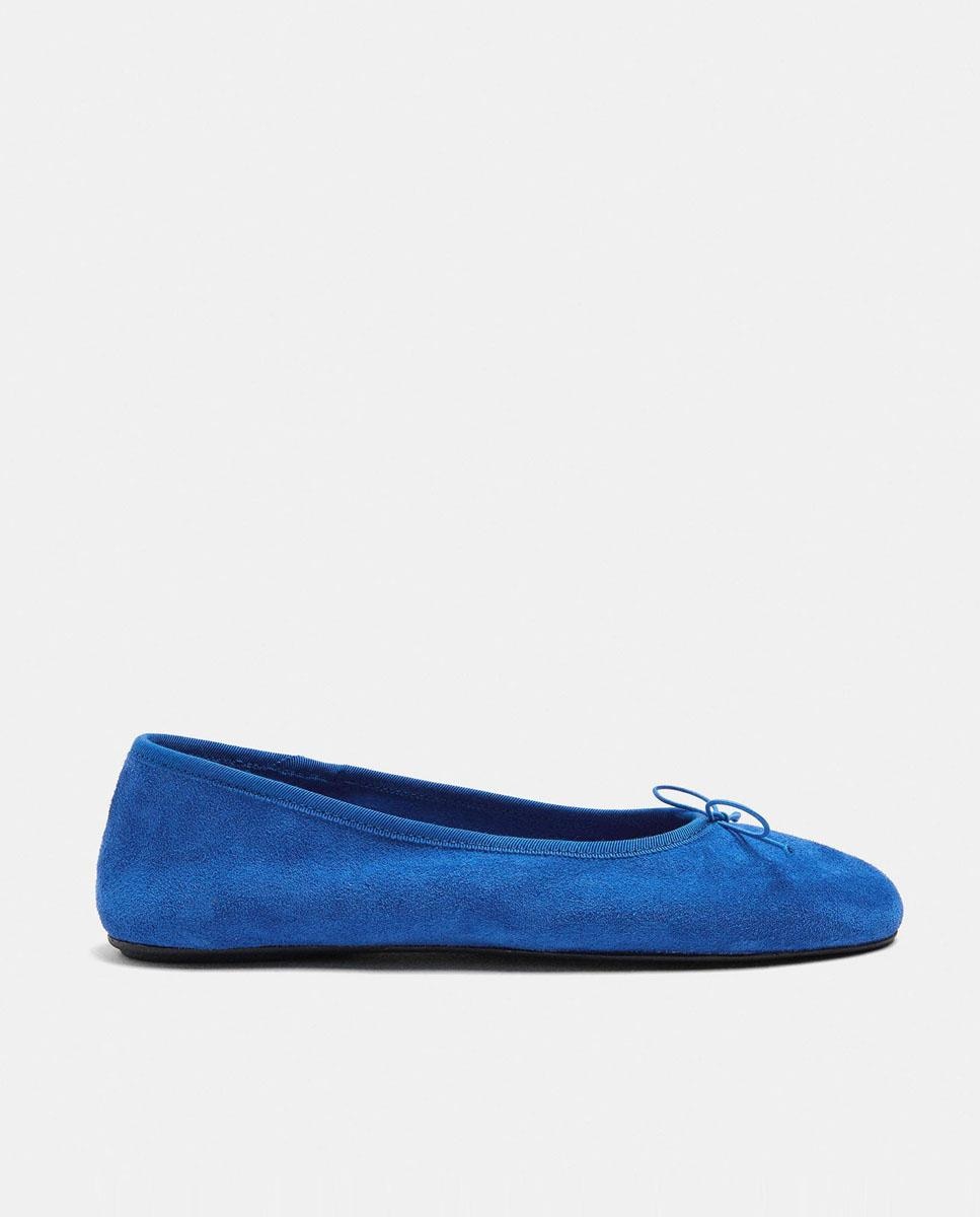 Bailarinas planas de mujer con pespuntes en liso - Parfois - Azul Azul-1