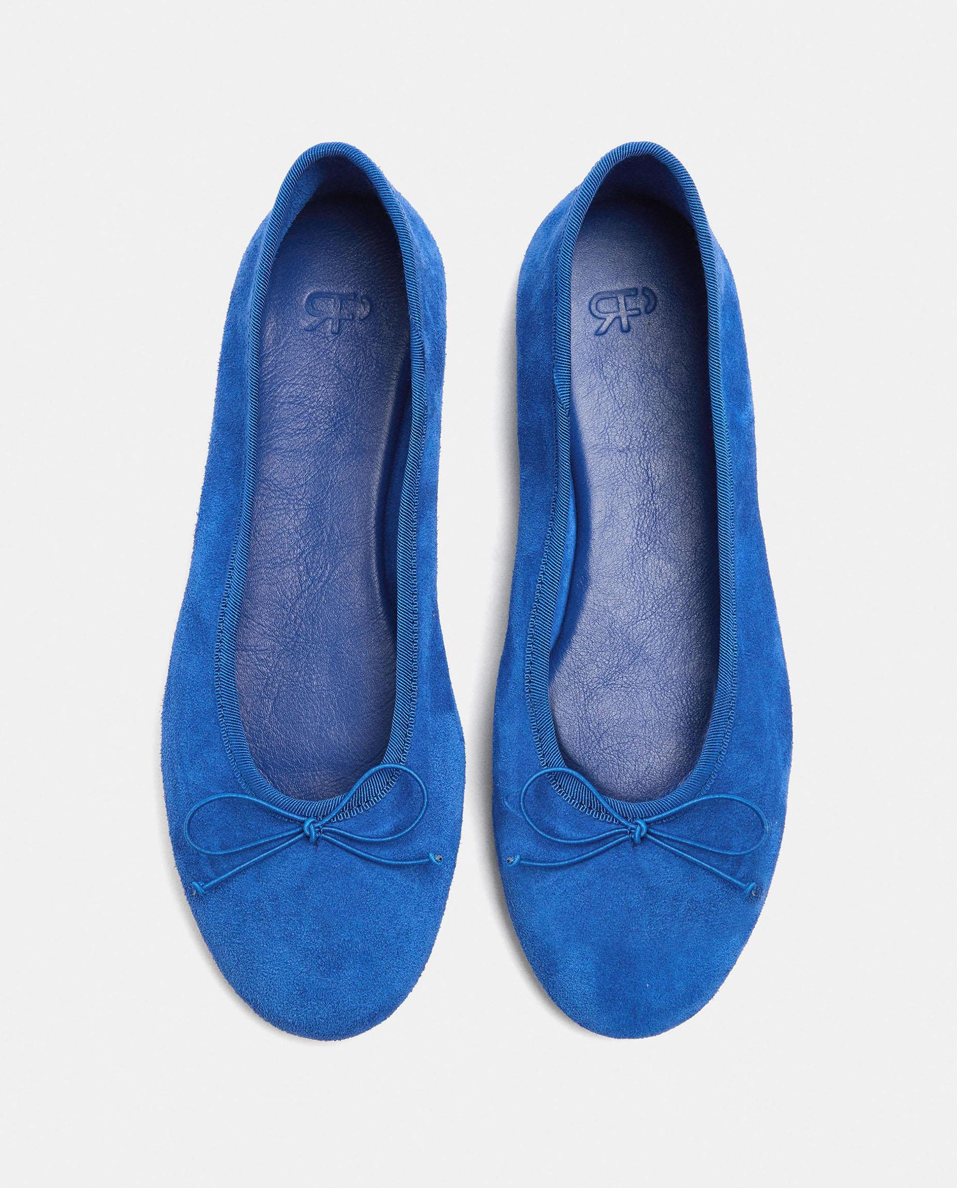 Bailarinas planas de mujer con pespuntes en liso - Parfois - Azul Azul-3