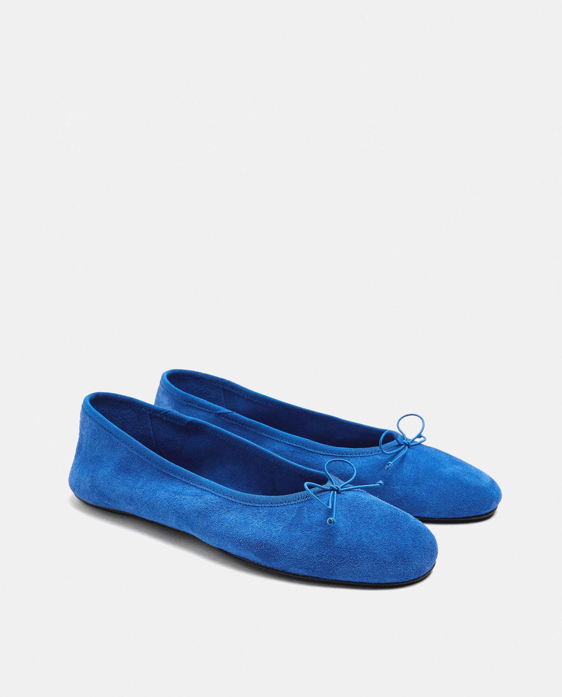 Bailarinas planas de mujer con pespuntes en liso - Parfois - Azul Azul-2