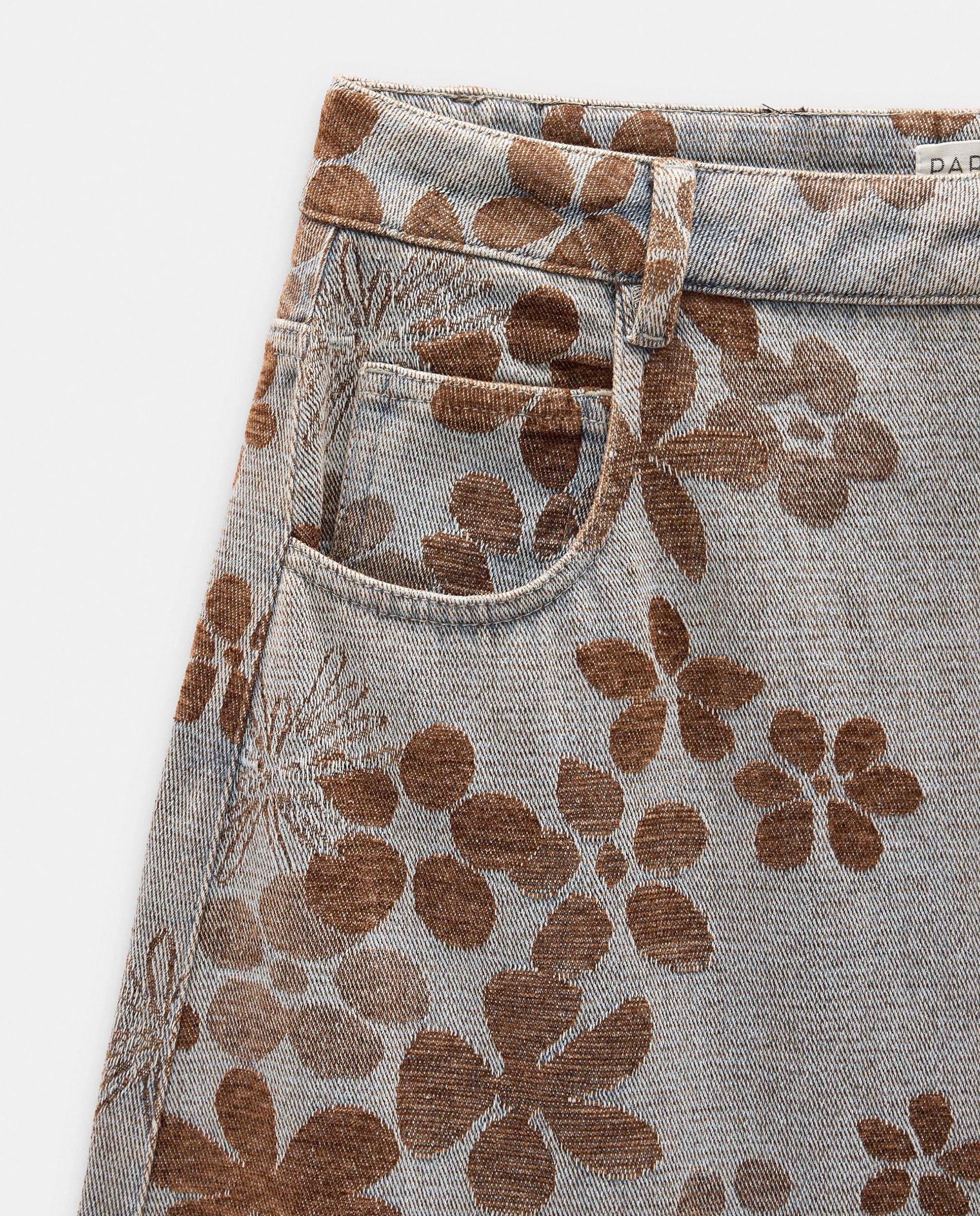 Imagen 6 de Vaqueros anchos de mujer barrel con estampado floral - Parfois - Azul Azul
