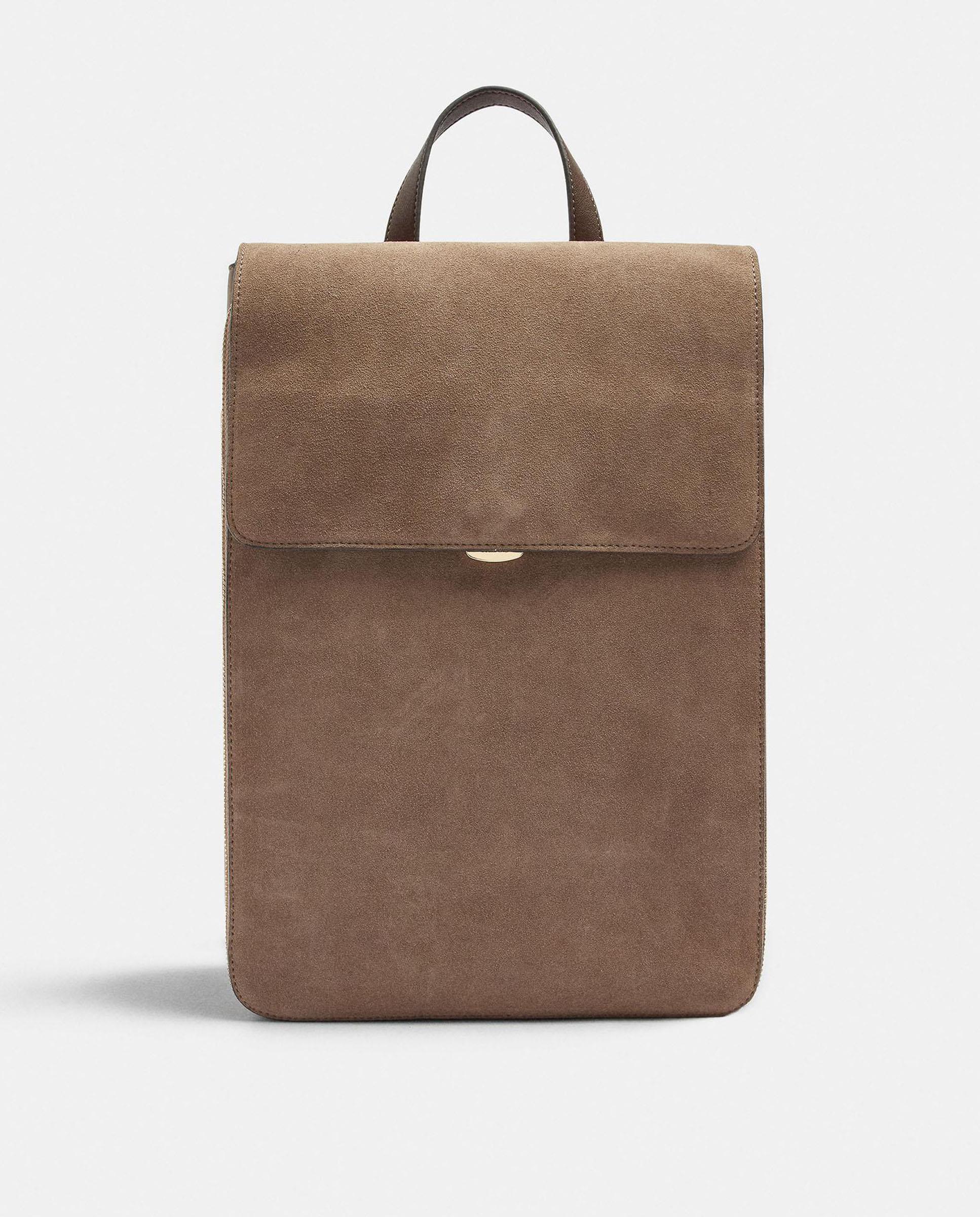 Mochila de mujer con varios compartimentos y cierre de imán en liso - Parfois - Topo Topo-1