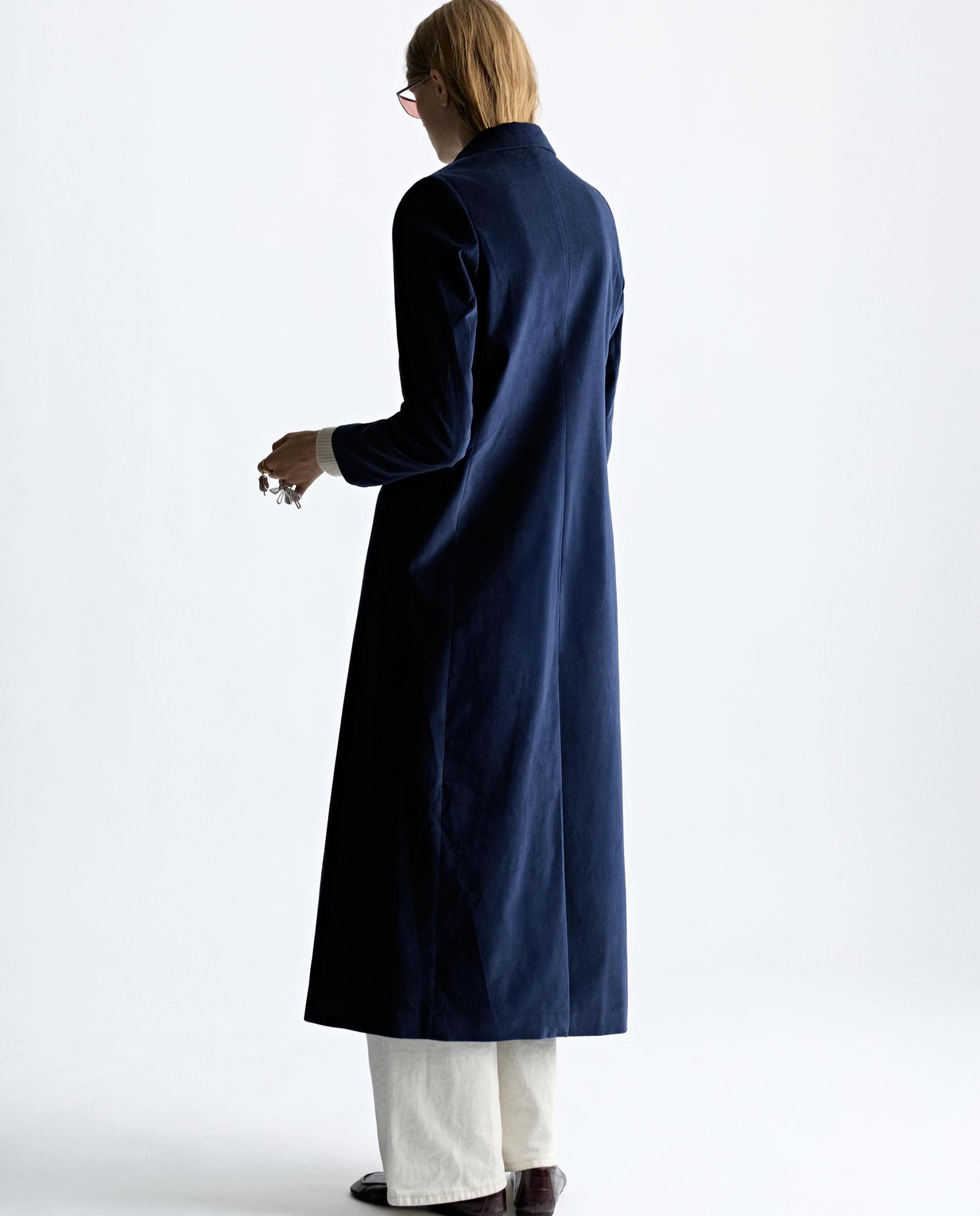 Abrigo de paño de mujer 100% algodón con botones a contraste - Parfois - Azul Azul-6