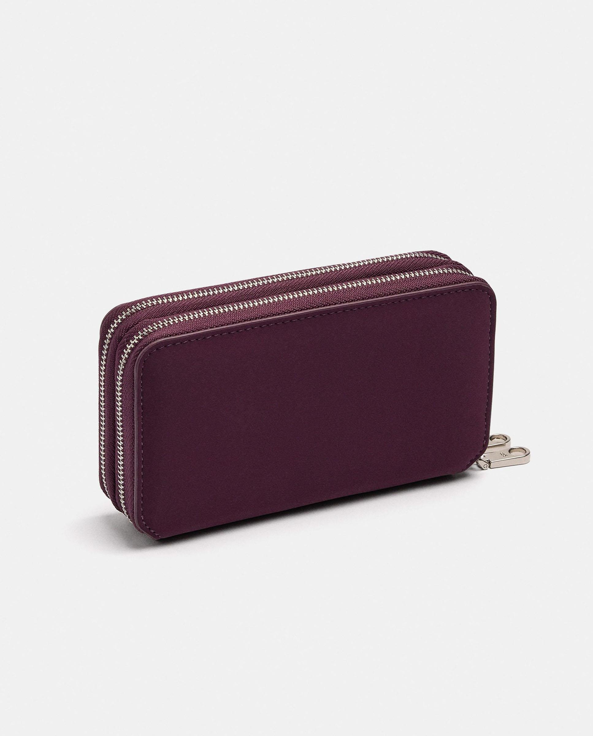 Cartera de mujer grande con cierre de cremallera en liso - Parfois - Burdeos Burdeos-2