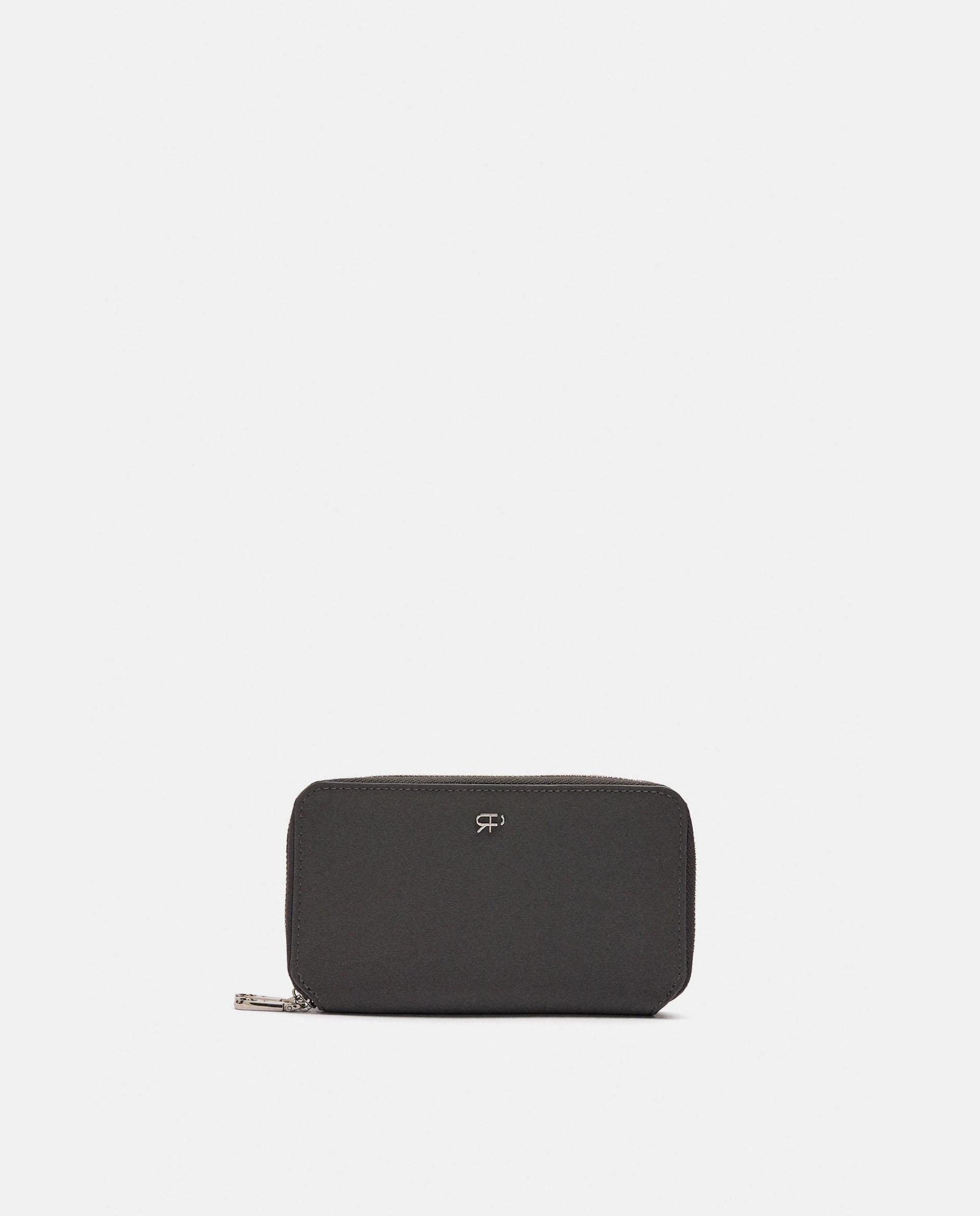 Cartera de mujer grande con cierre de cremallera en liso - Parfois - Negro Negro-1