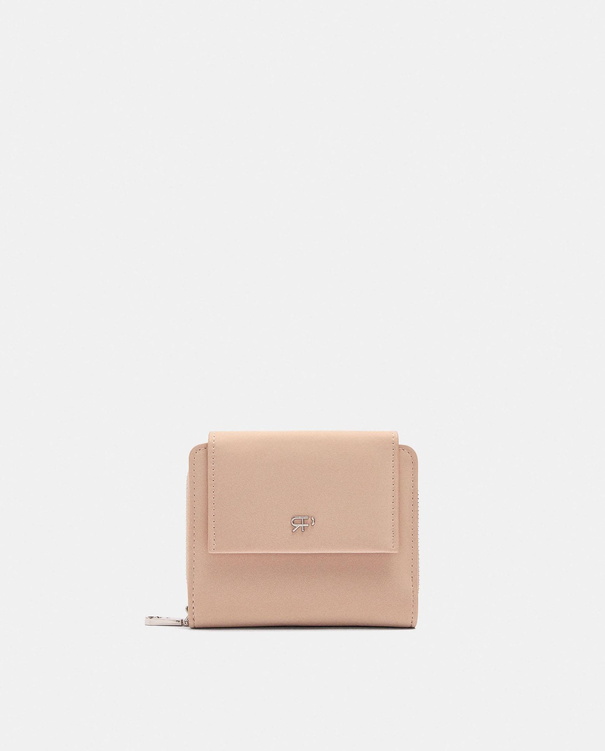 Cartera de mujer pequeña con cierre de cremallera en liso - Parfois - Beige Beige-1
