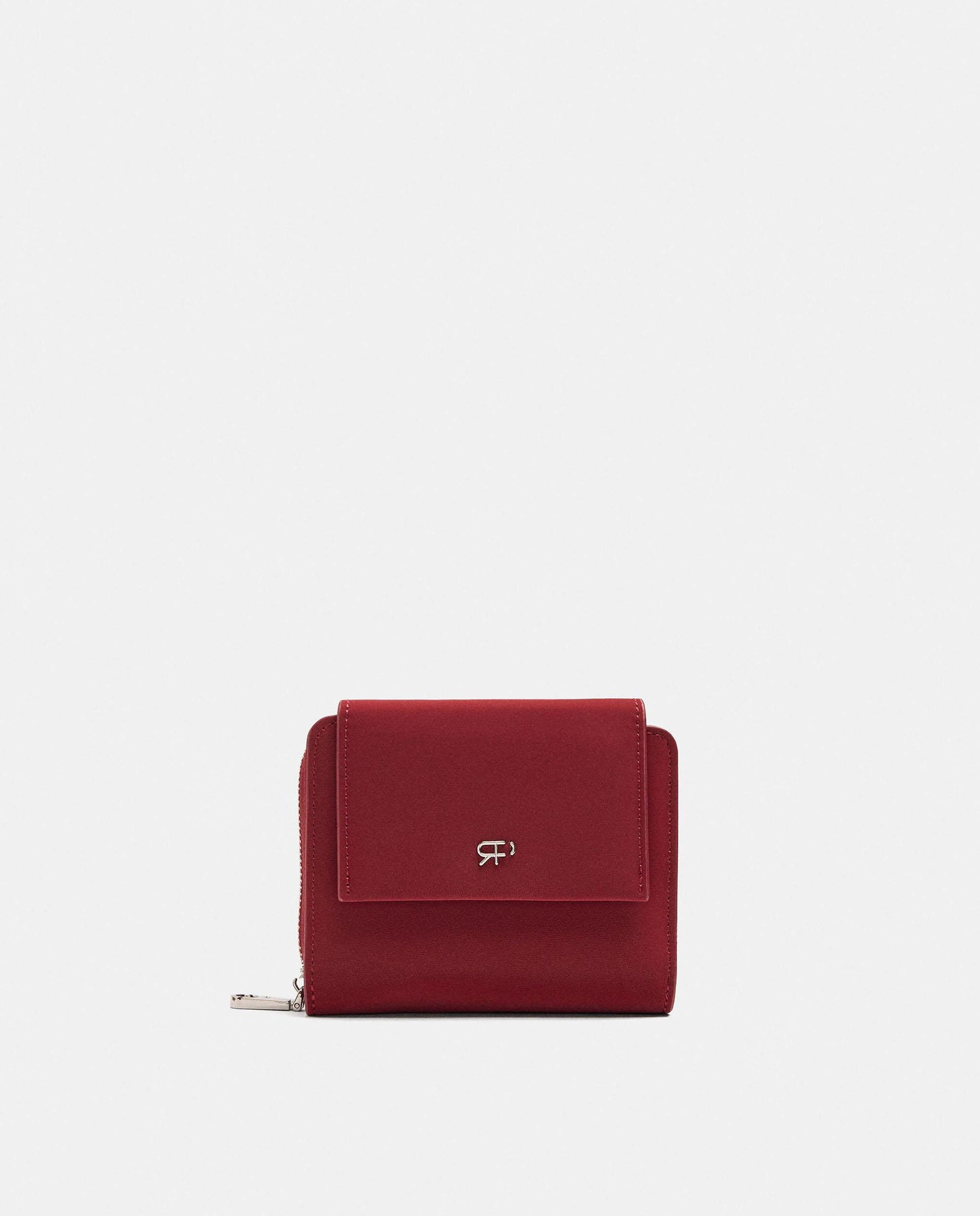 Cartera de mujer pequeña con cierre de cremallera en liso - Parfois - Rojo Rojo-1