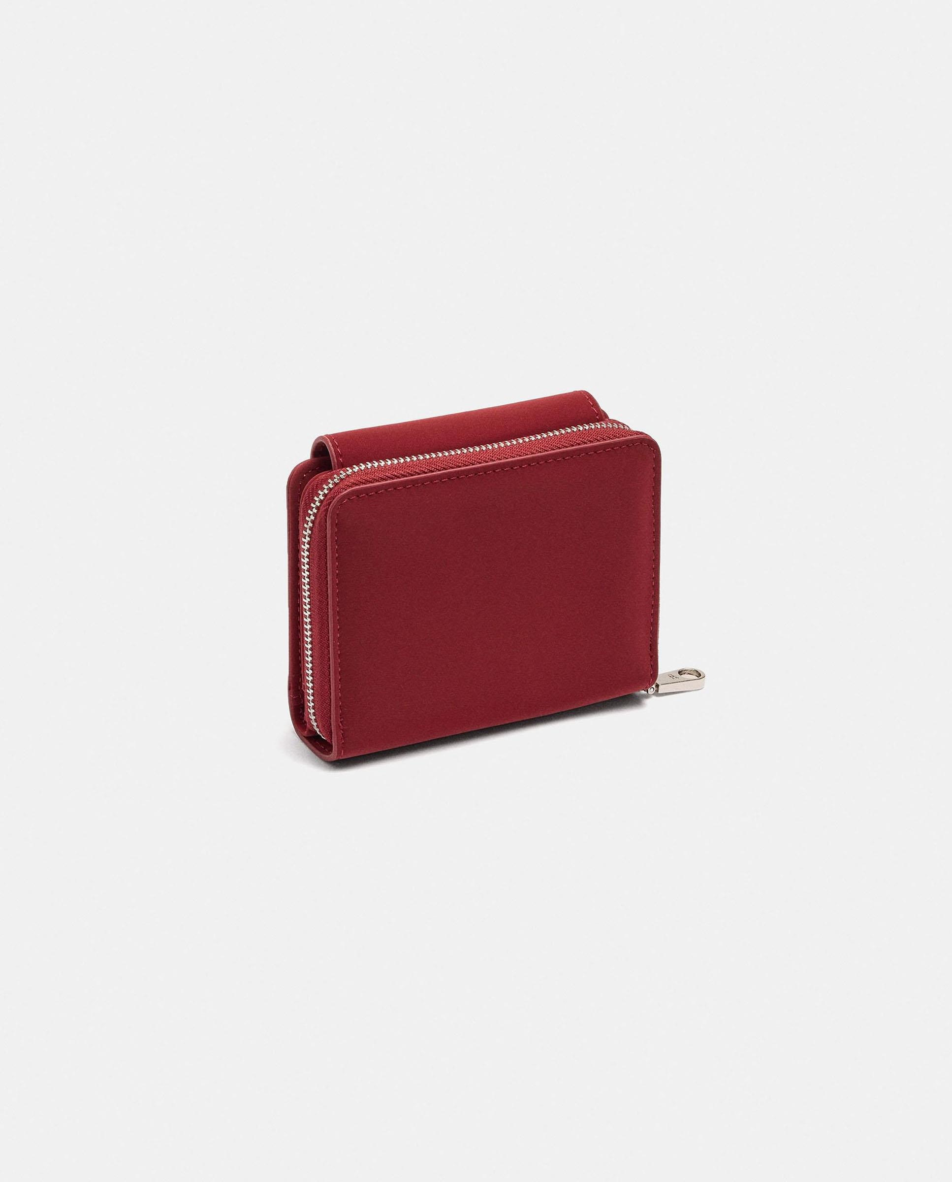Cartera de mujer pequeña con cierre de cremallera en liso - Parfois - Rojo Rojo-2